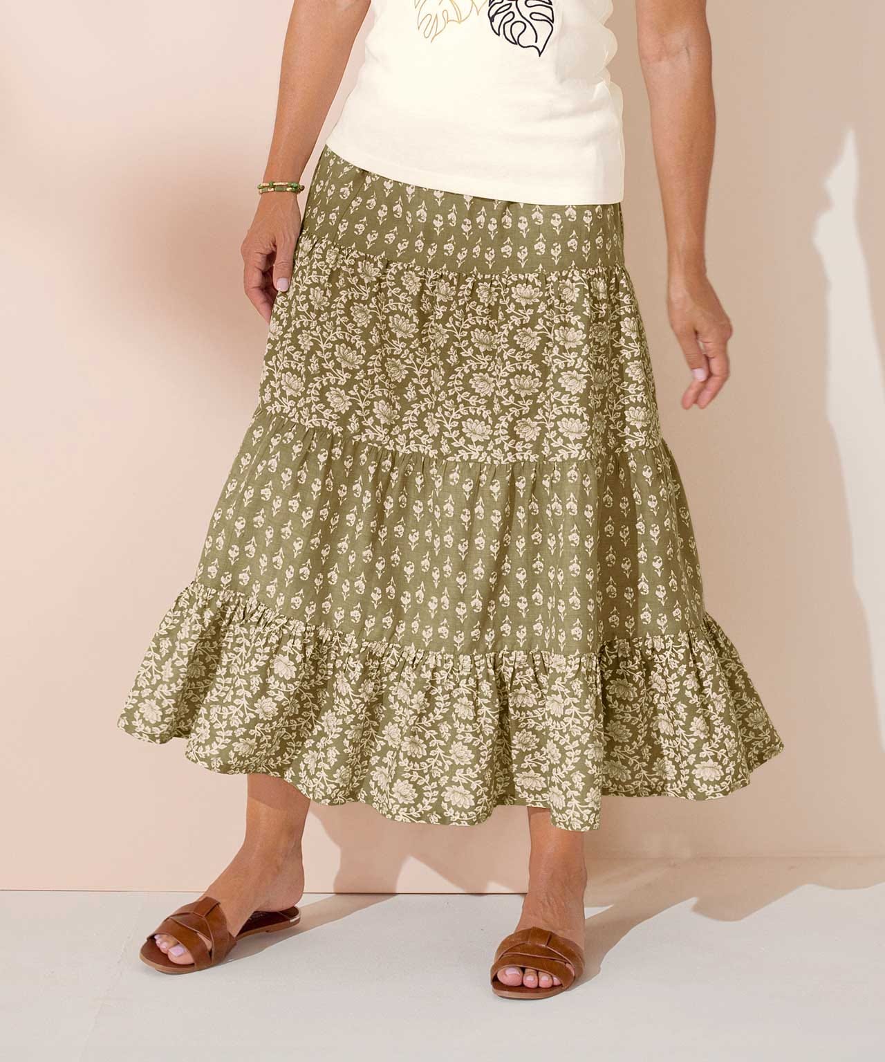 Print Tiered Skirt 