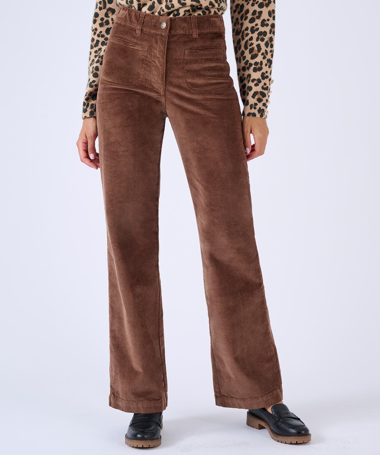 Cord Flared Leg Trousers
