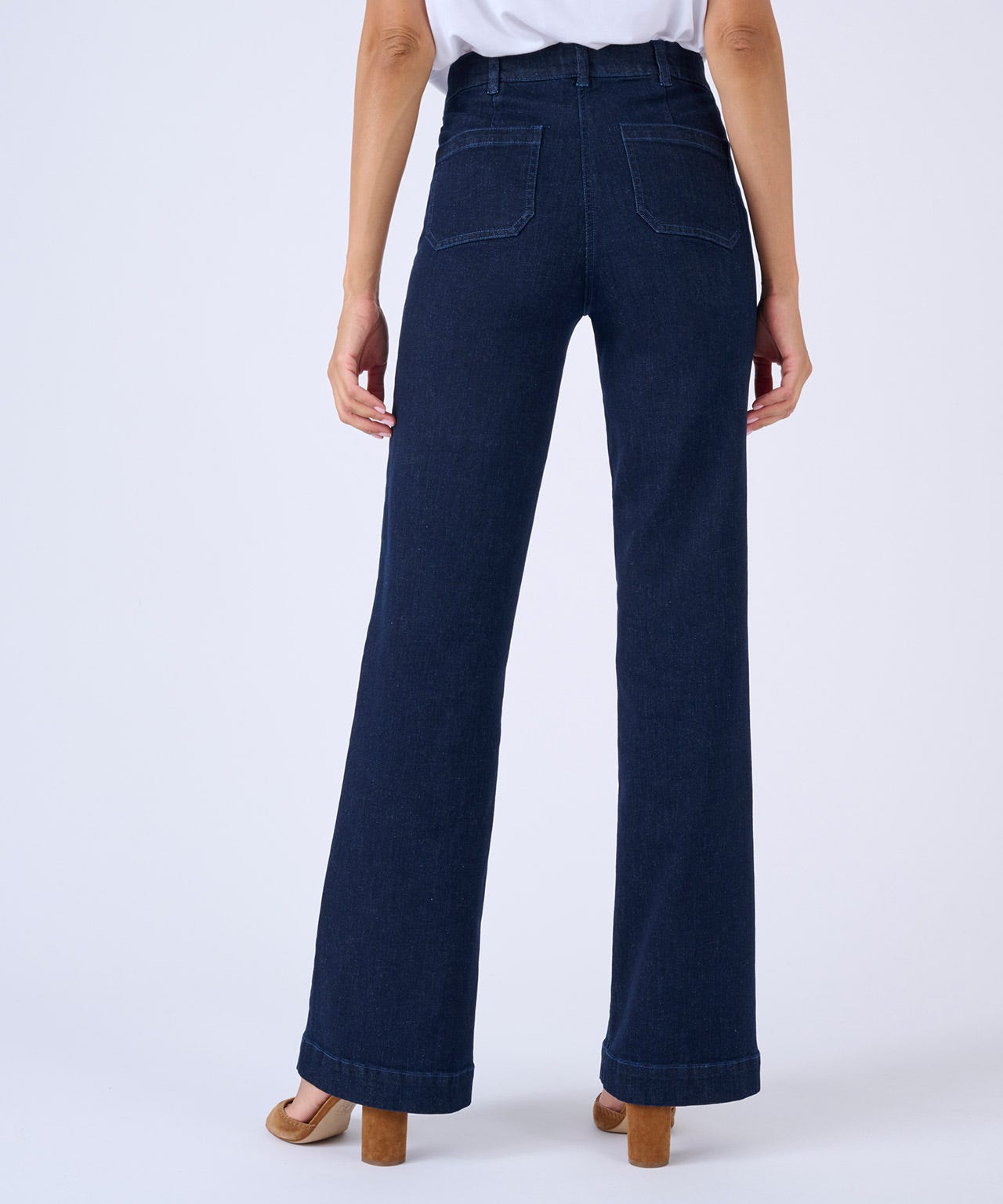 Wide Leg Denim Trousers