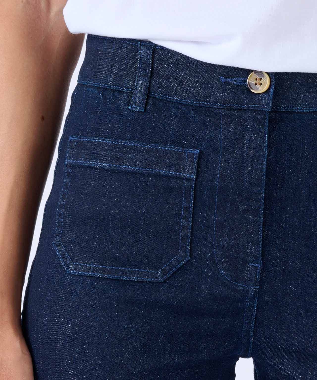 Wide Leg Denim Trousers