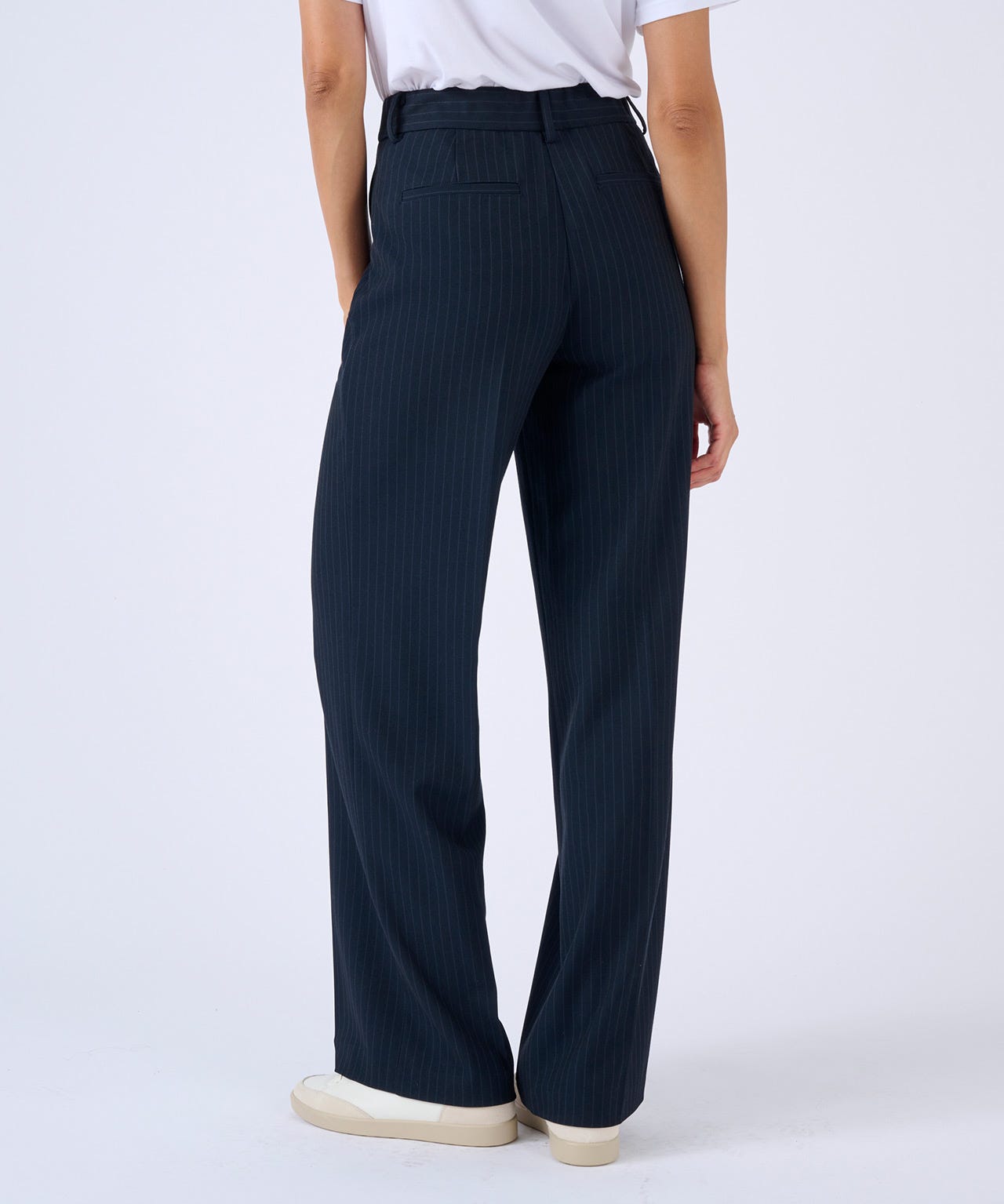 Wide-leg Pinstripe Trousers 