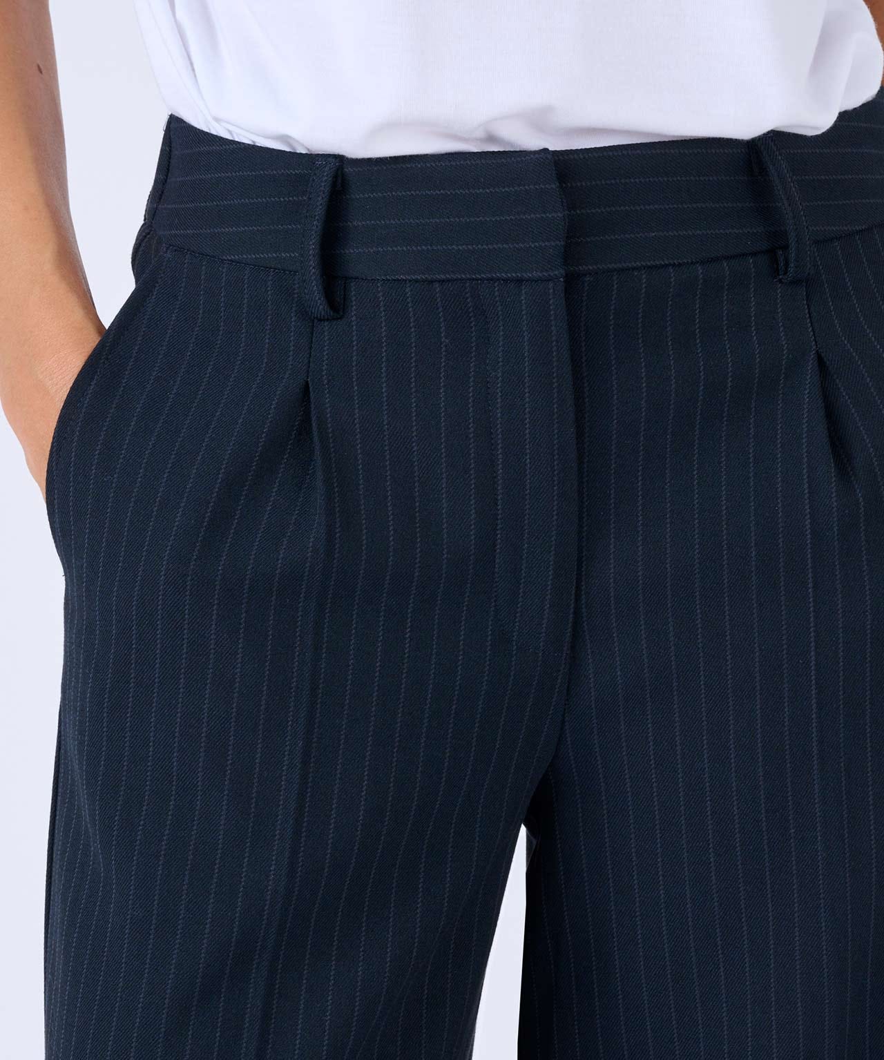 Wide-leg Pinstripe Trousers 
