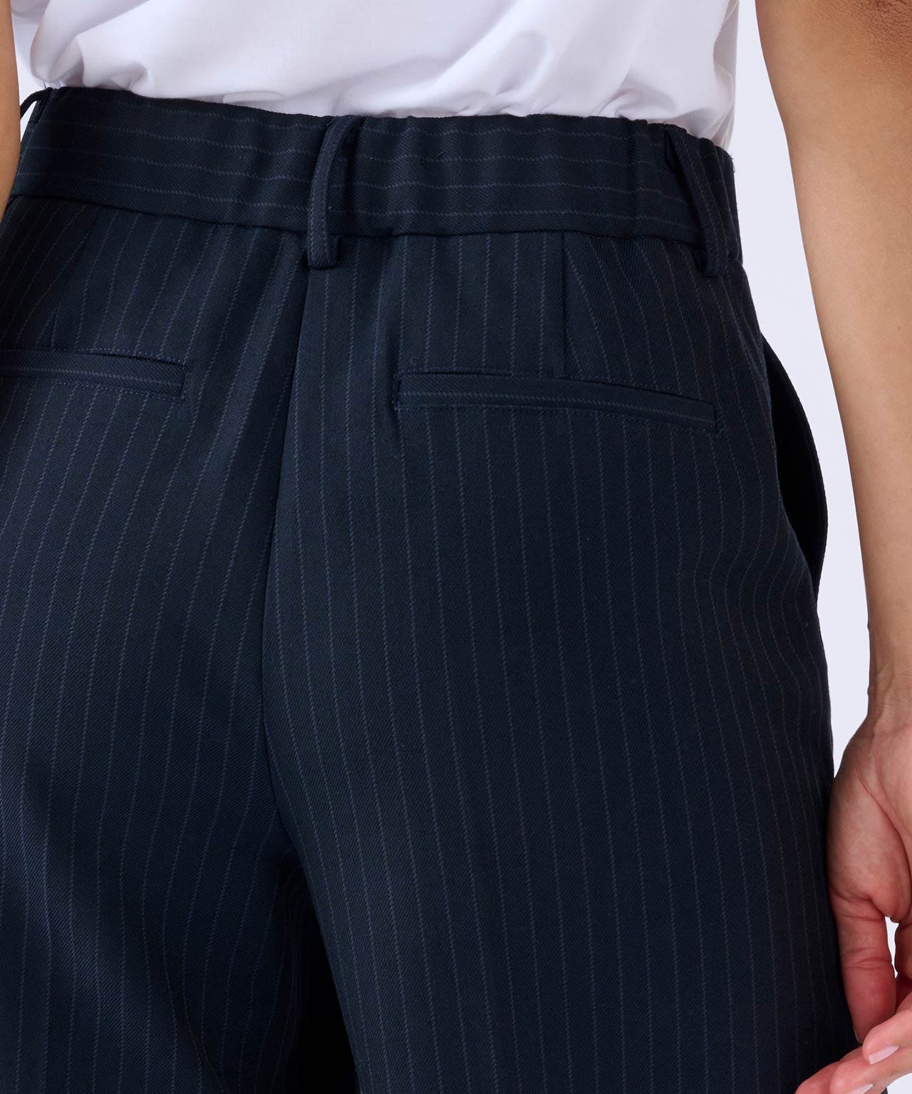 Wide-leg Pinstripe Trousers 