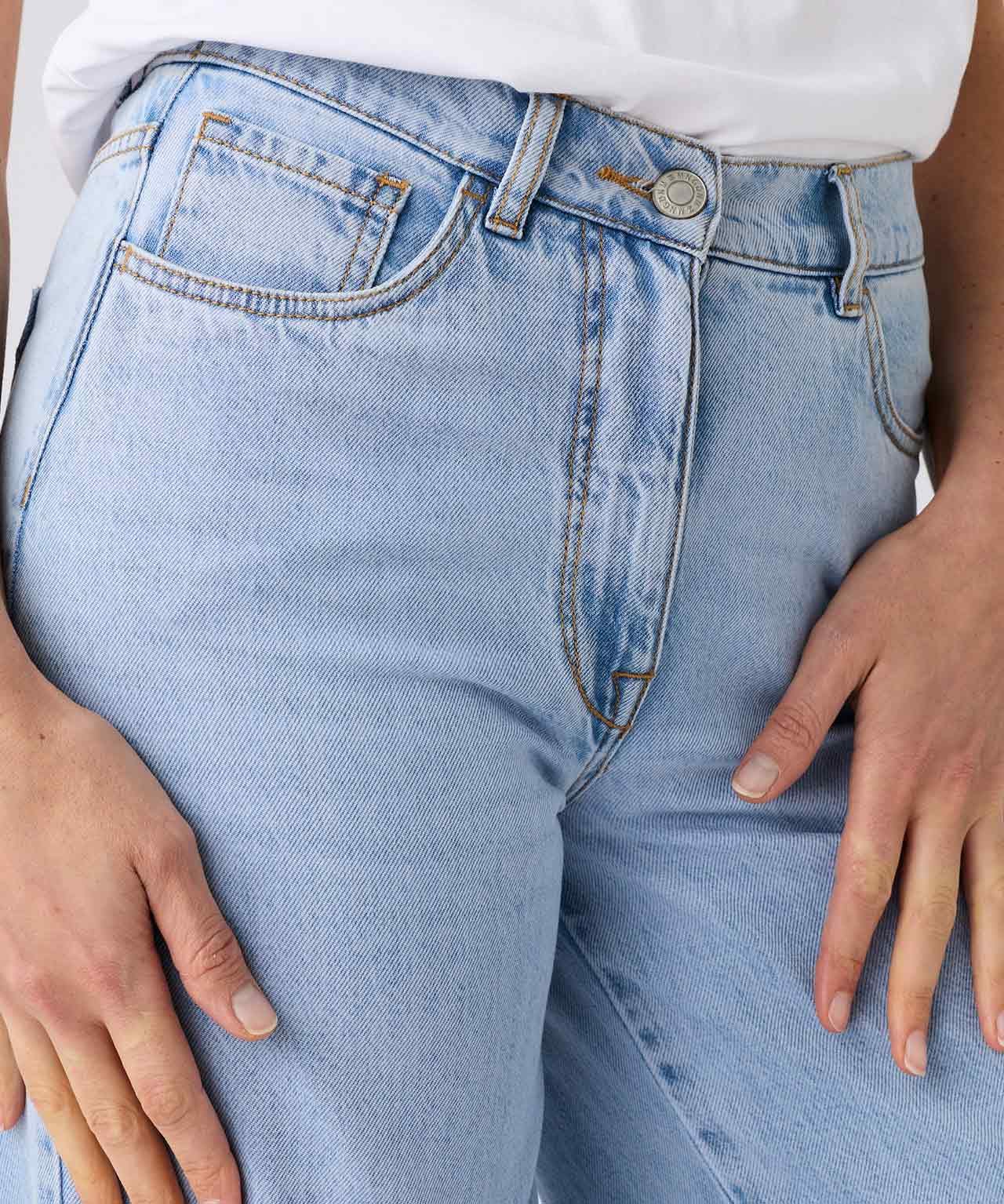 Wide Leg Denim Trousers 