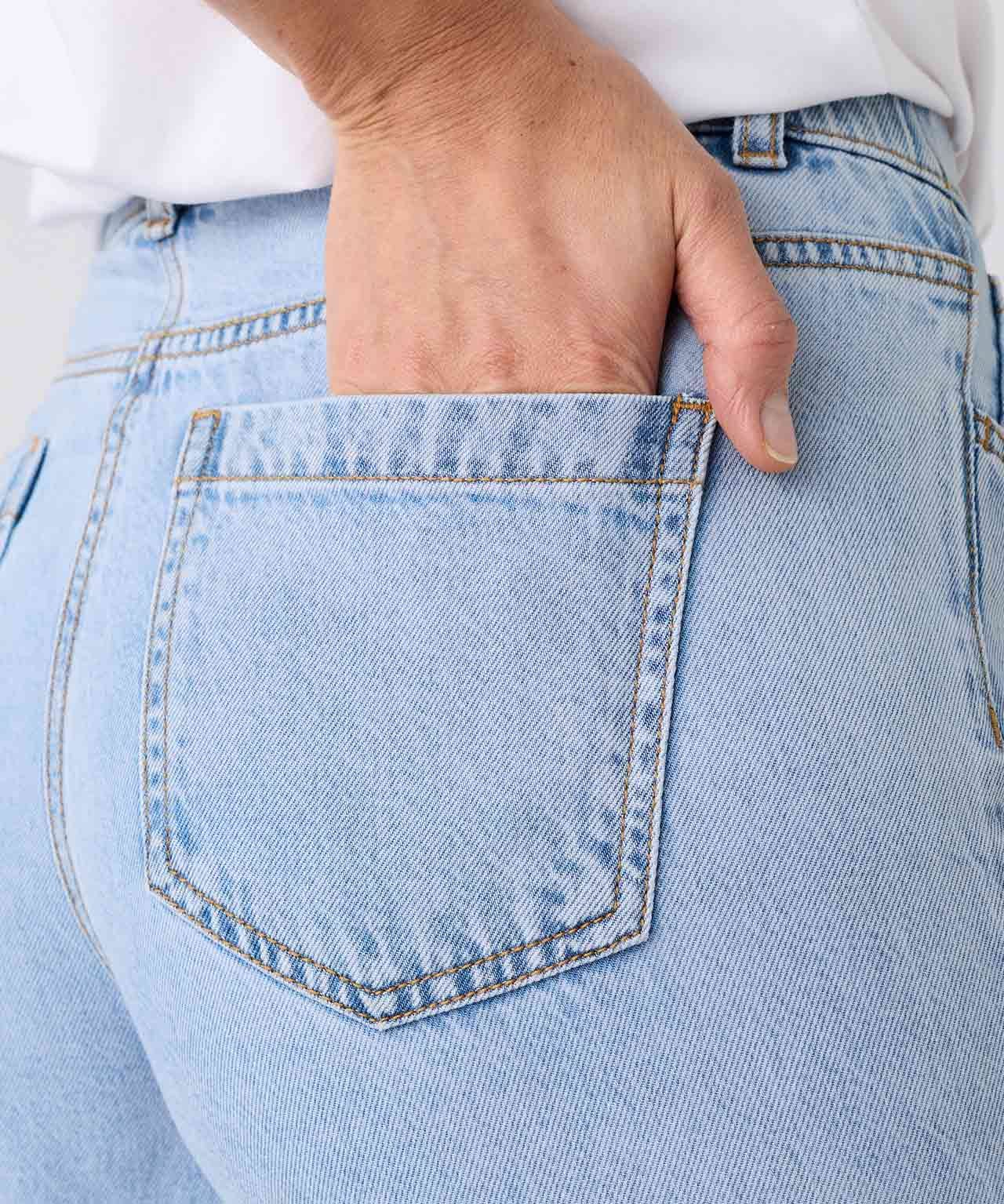Wide Leg Denim Trousers 