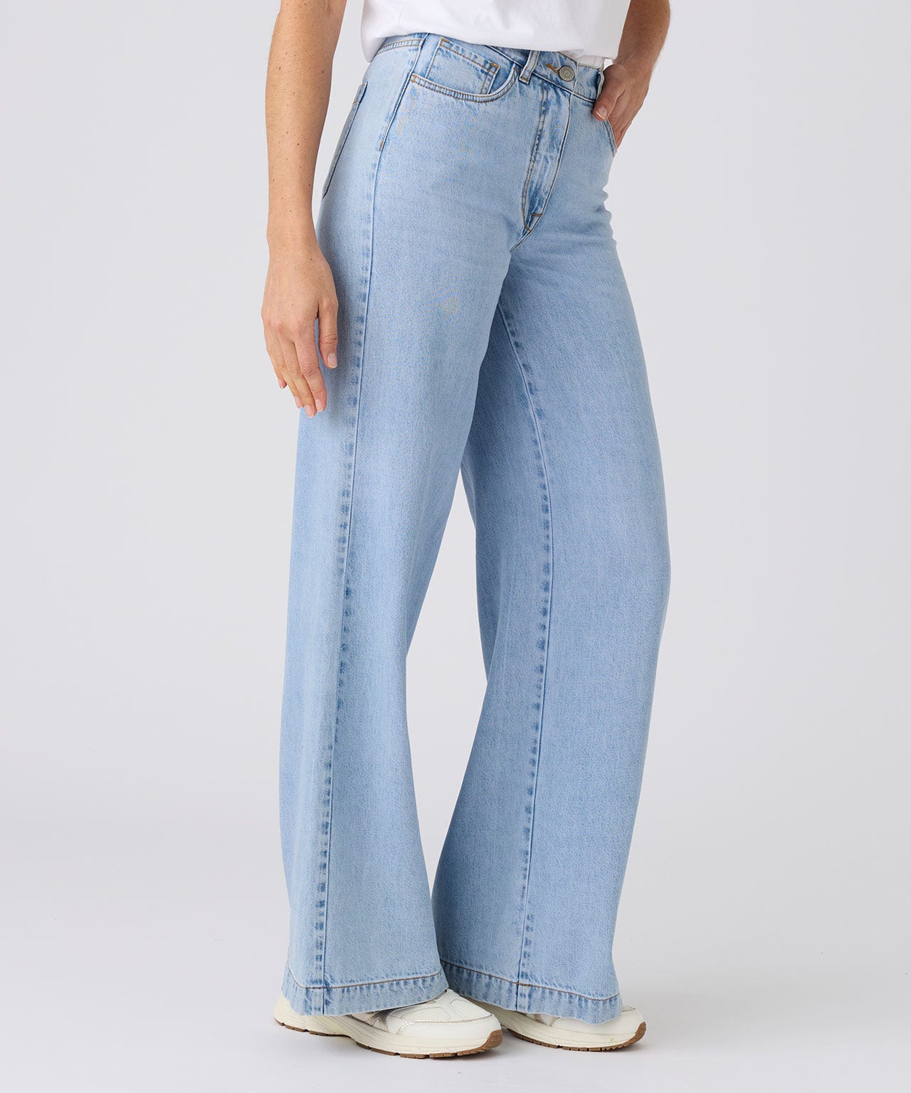 Wide Leg Denim Trousers 