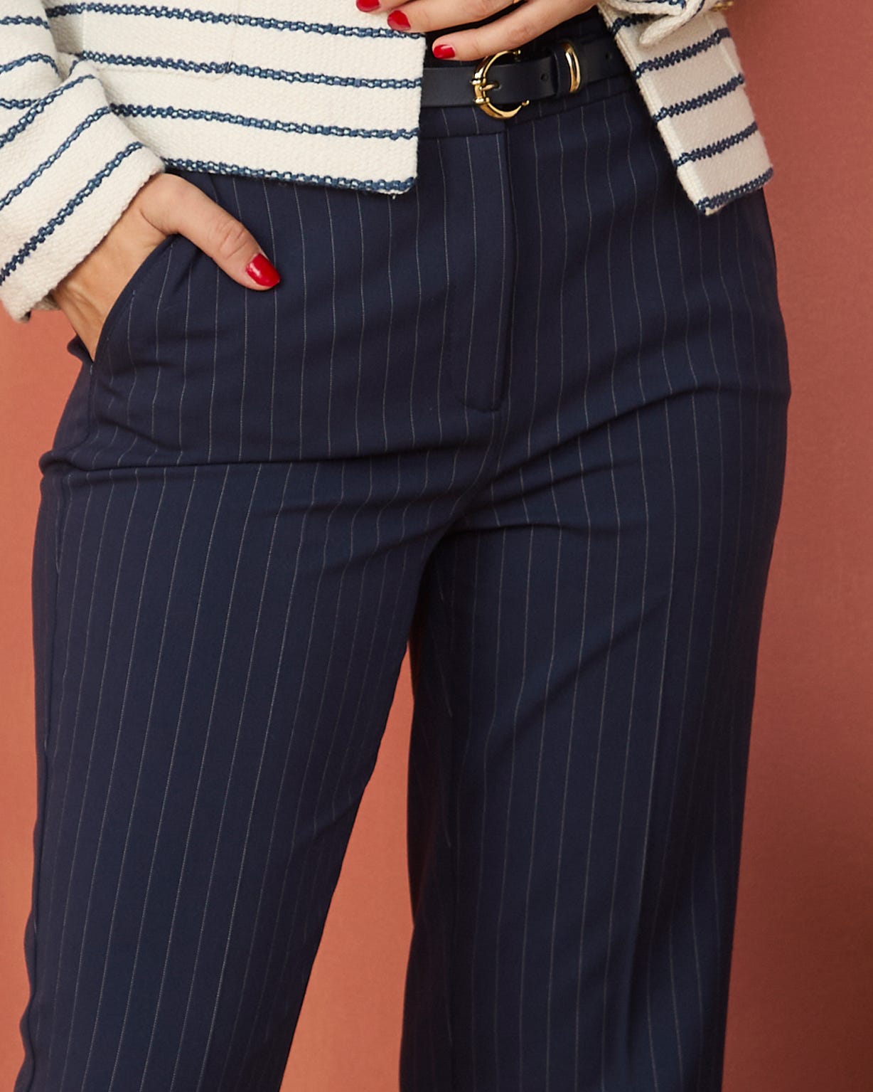 Ankle Length Turn Up Trousers 