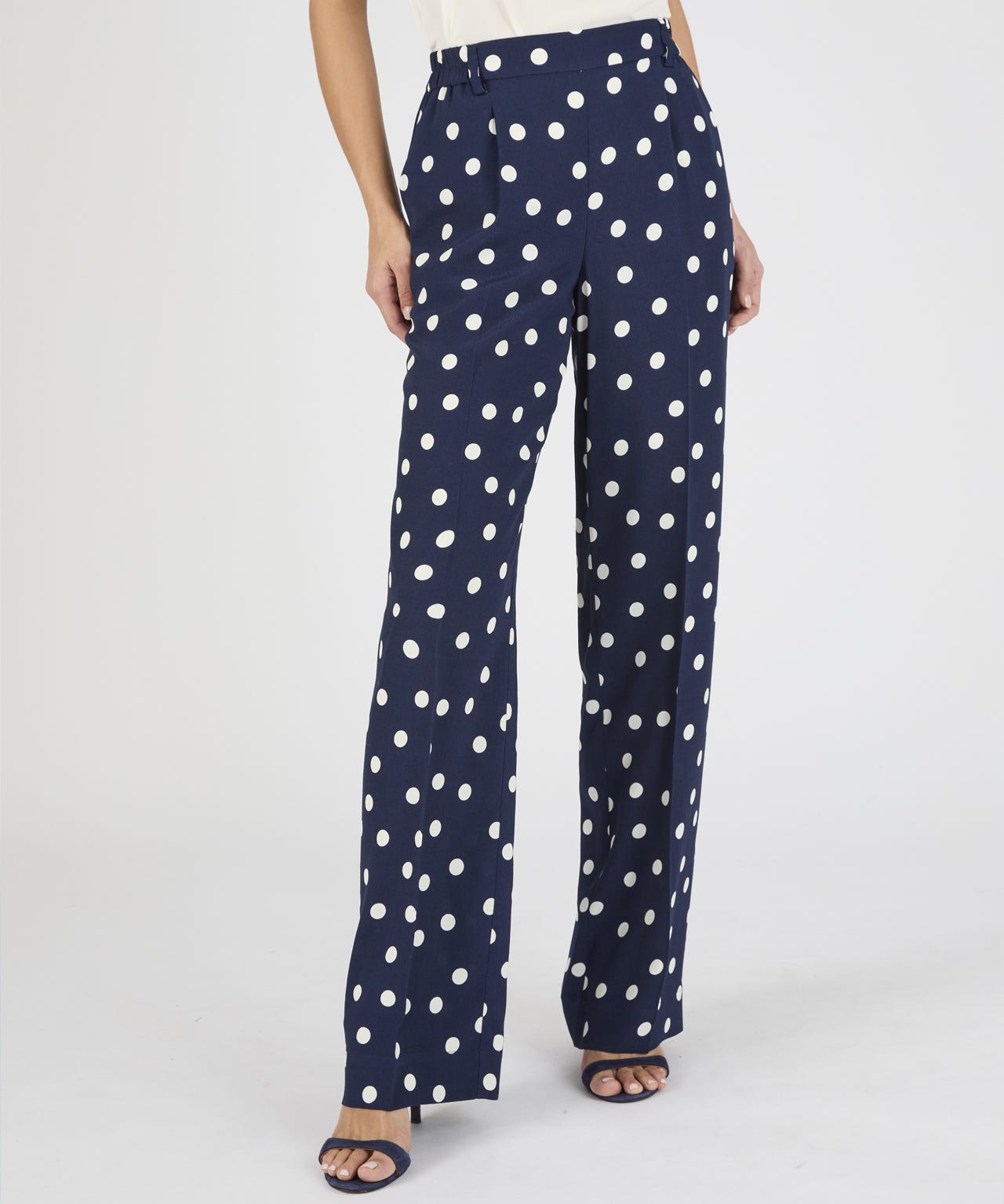 Polka Dot Wide-leg Trousers 