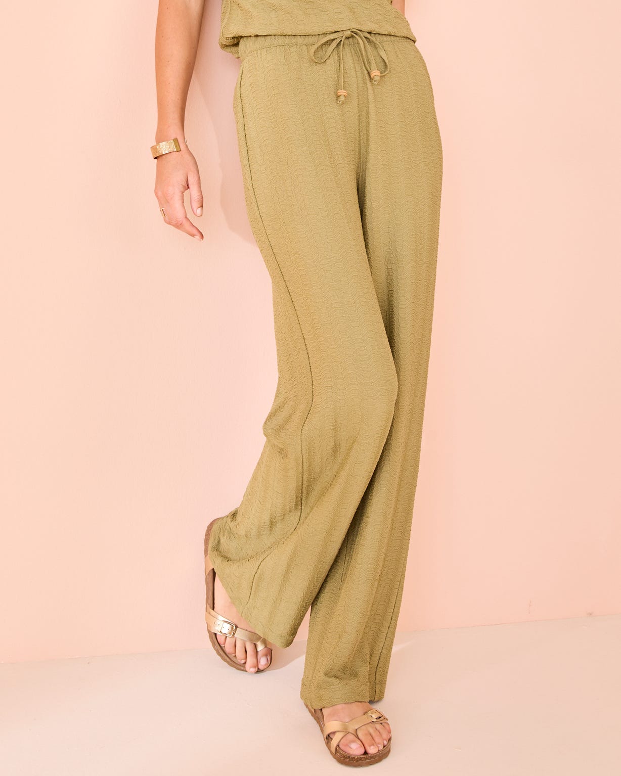Textured Pull-on Trousers 