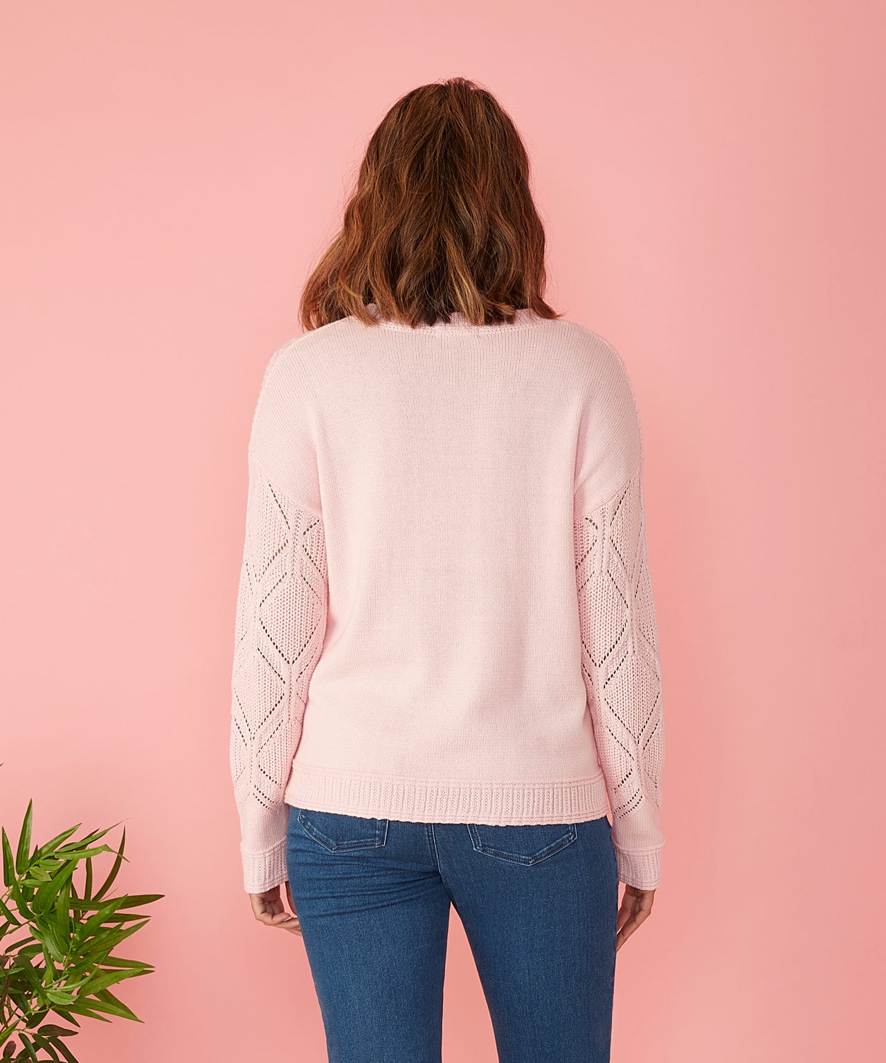 First Avenue - Lace pointelle Yoke and Shoulder Jumper 