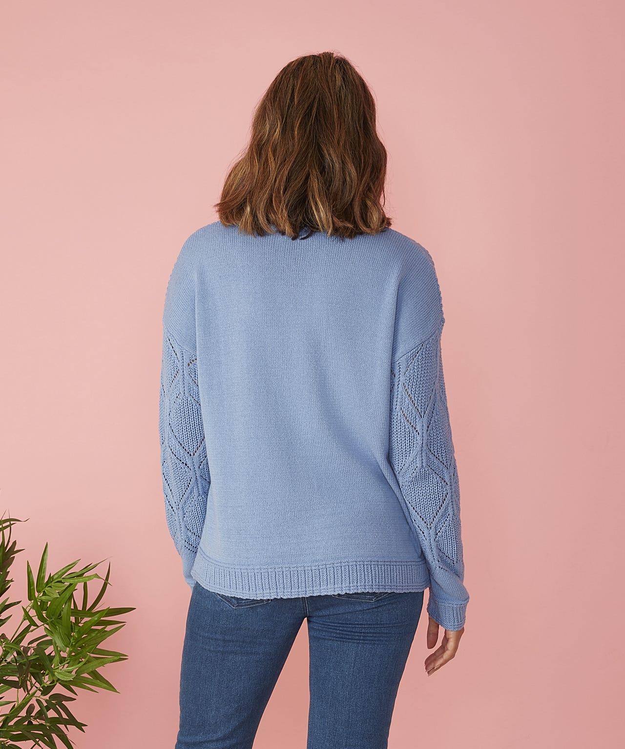 First Avenue - Lace pointelle Yoke and Shoulder Jumper 