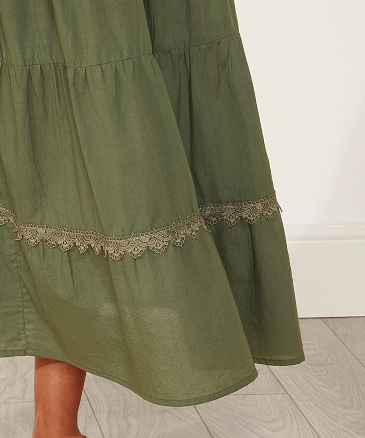 First Avenue - Plain Cotton Tiered Skirt