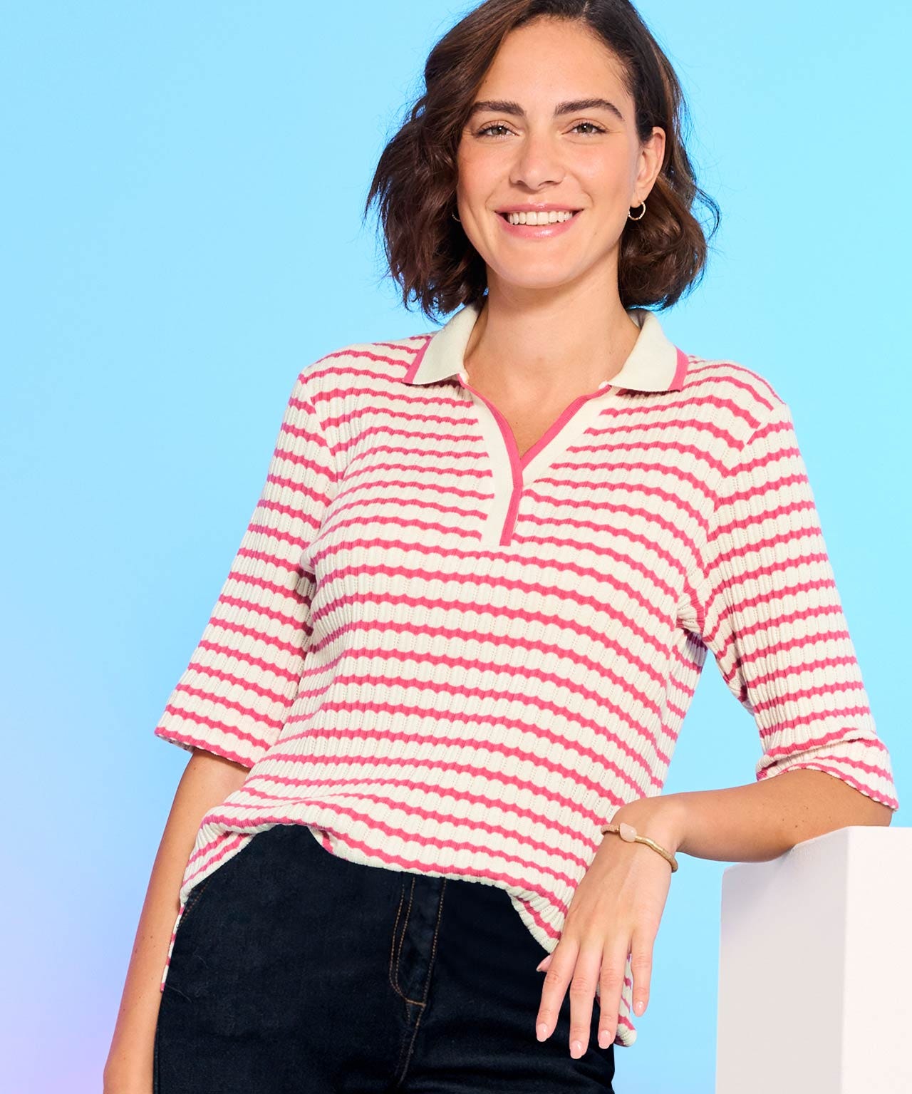 Textured Polo Top 