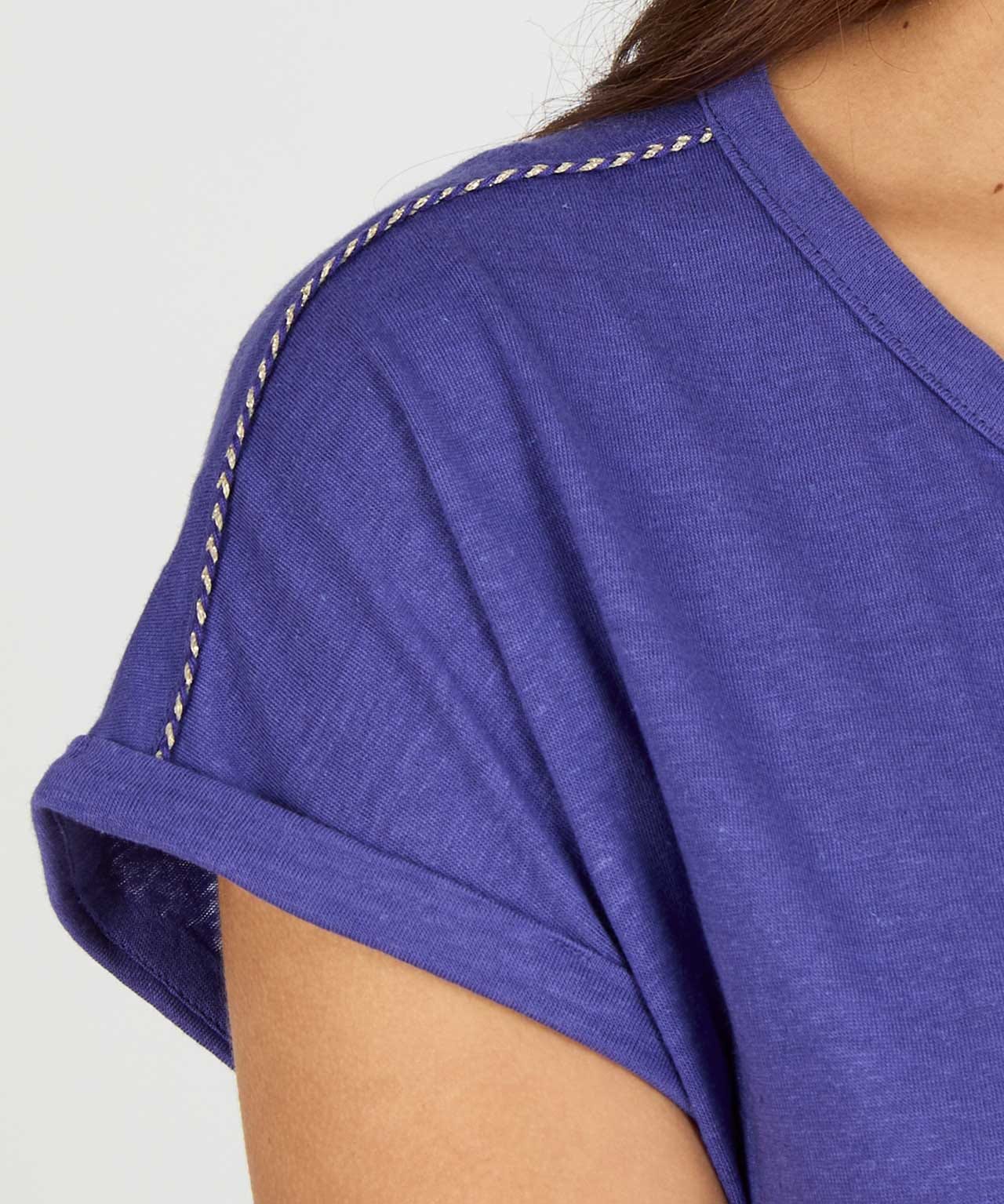 Braid Trim Linen Rich Top 