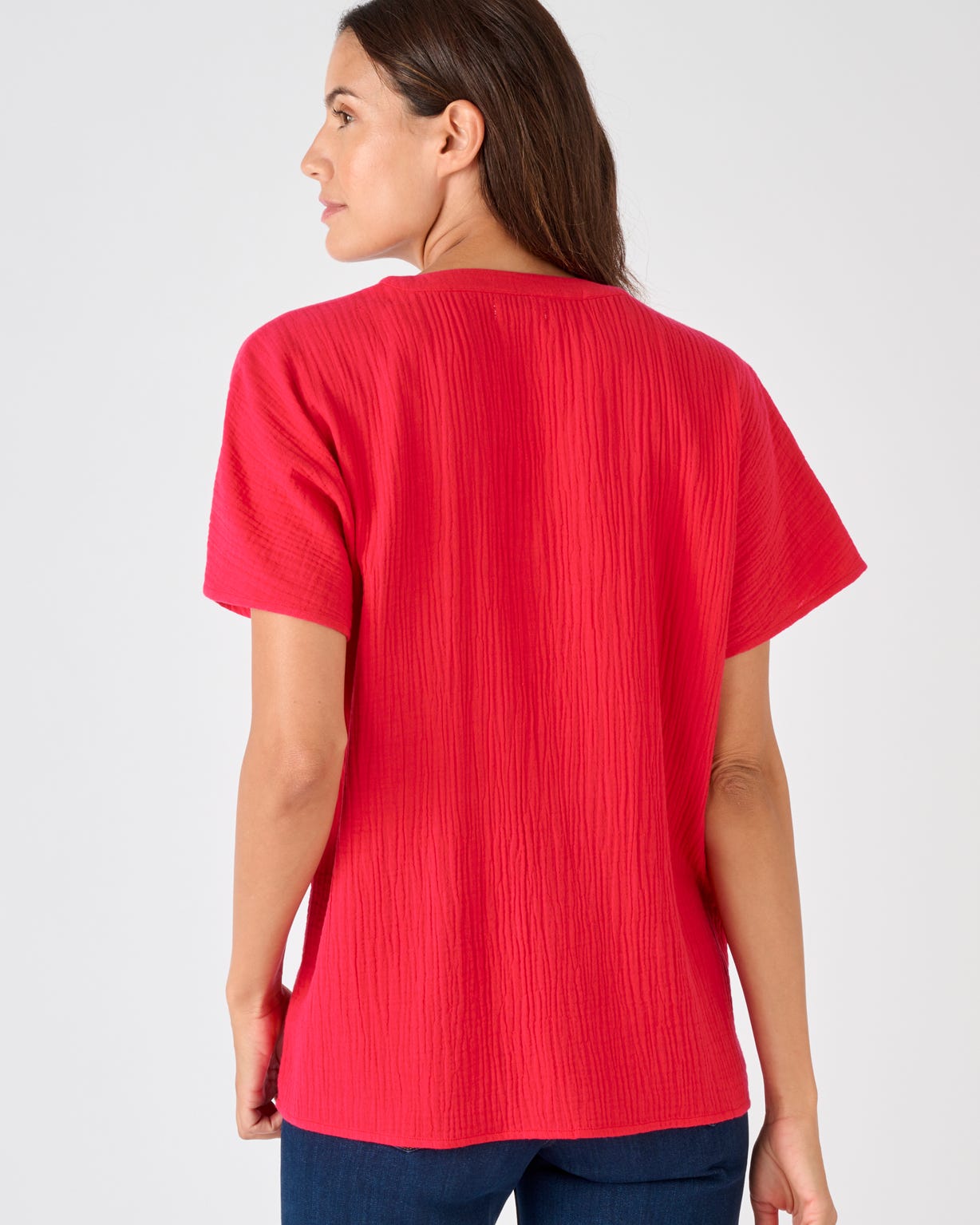 Embroidered Crinkle Blouse 