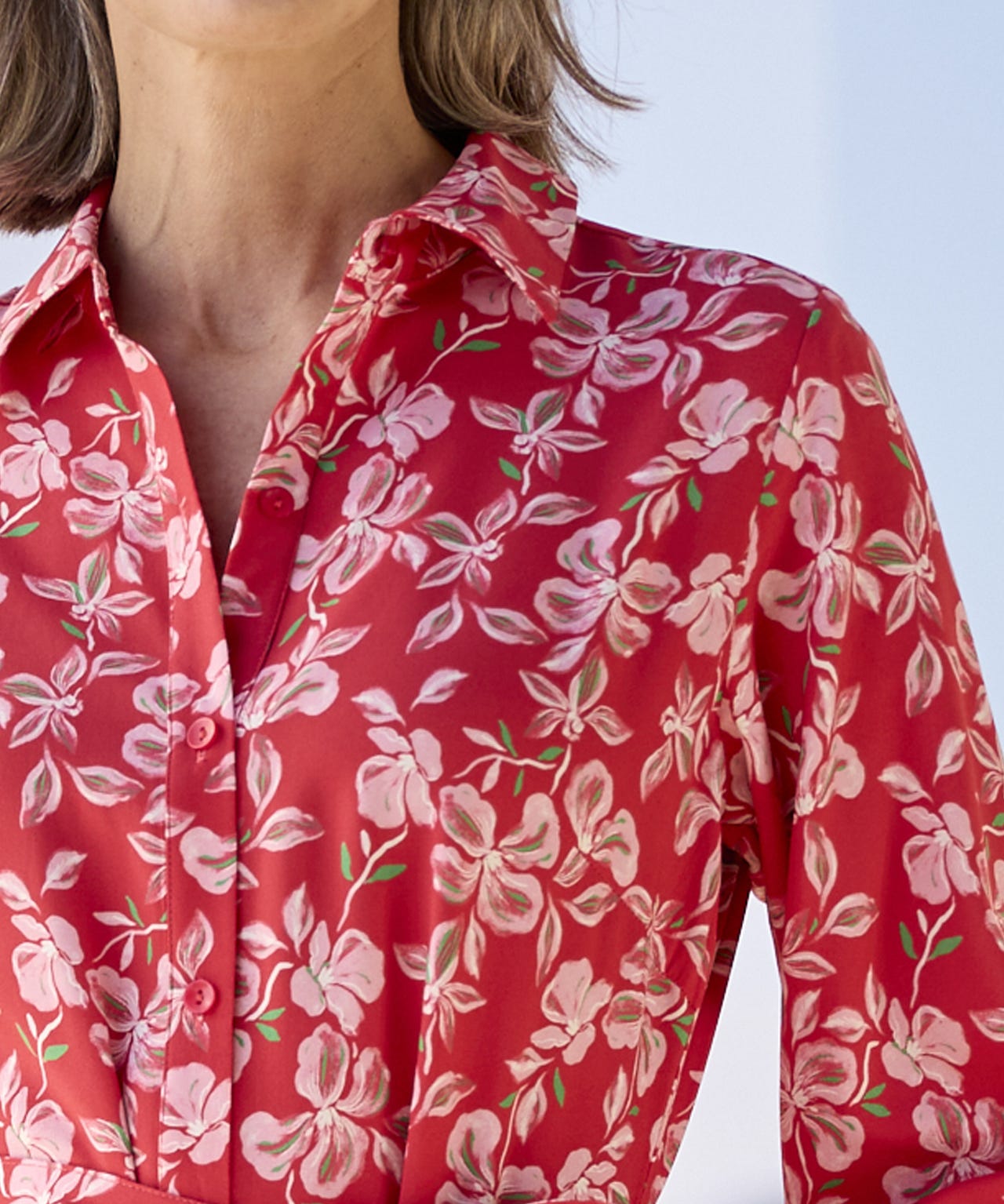 Button-through Printed Dress 