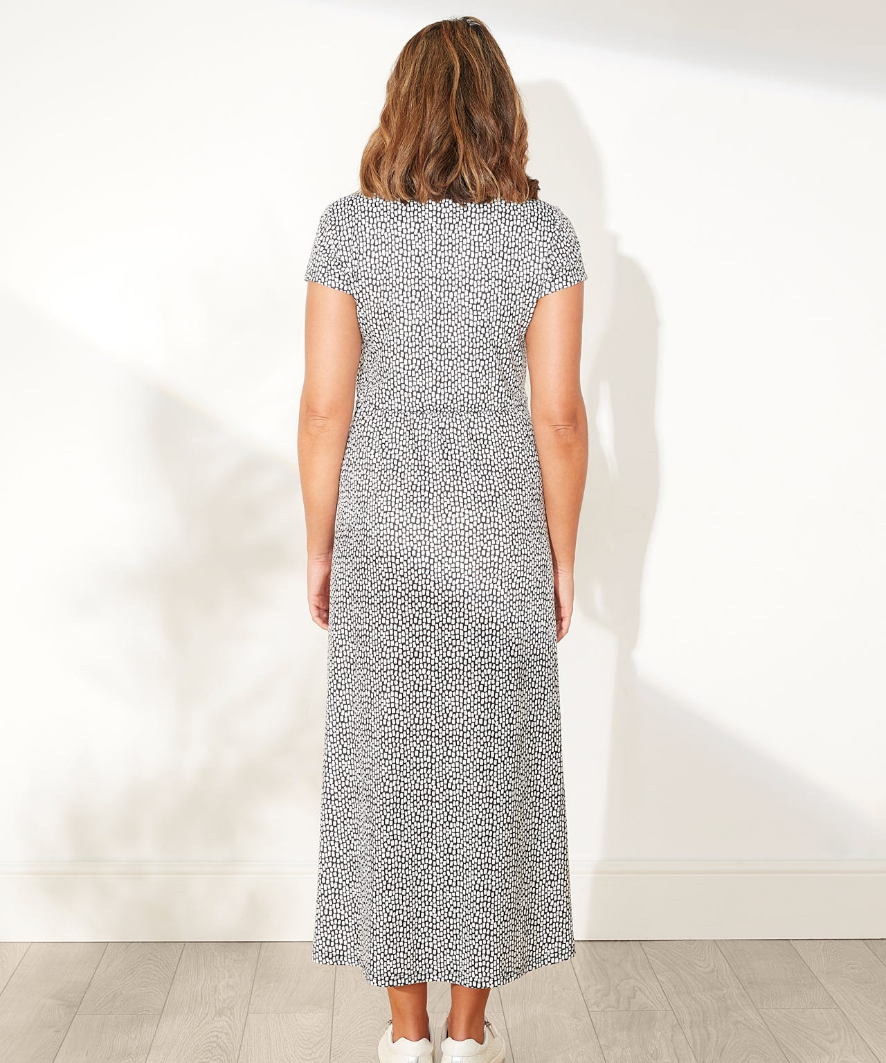 First Avenue - Midi Slash Neck Dress with Belt