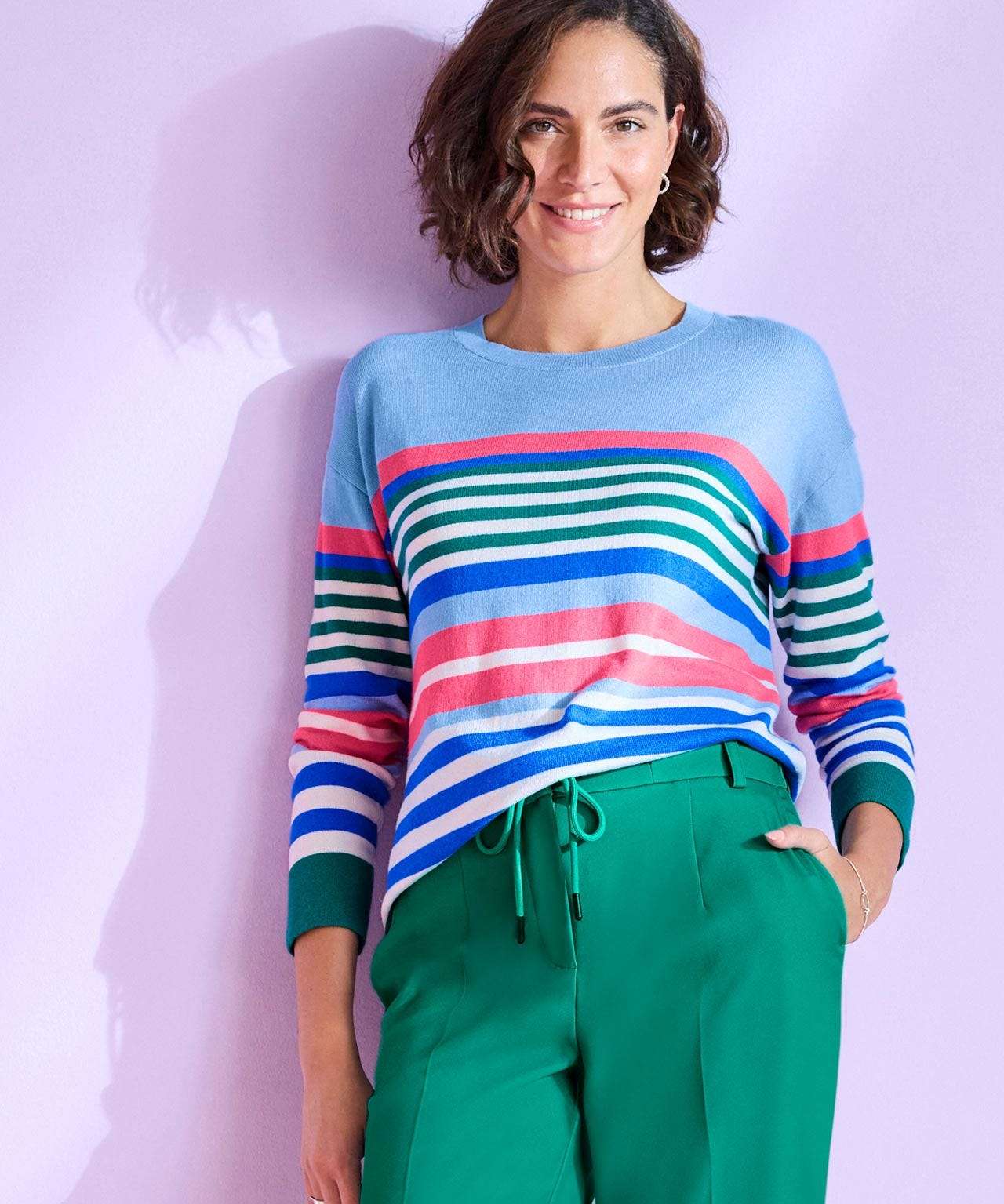 Stripe Cotton Blend Jumper