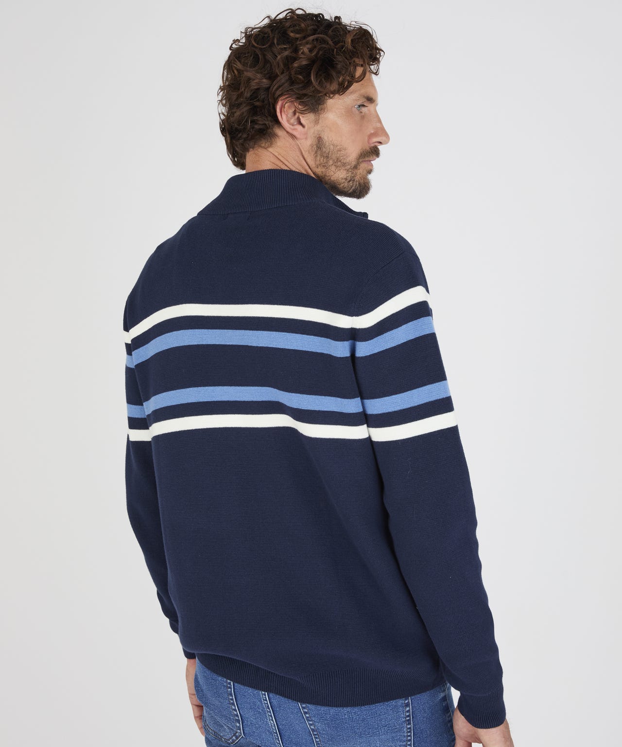 Stripe Zip Front Cardigan 