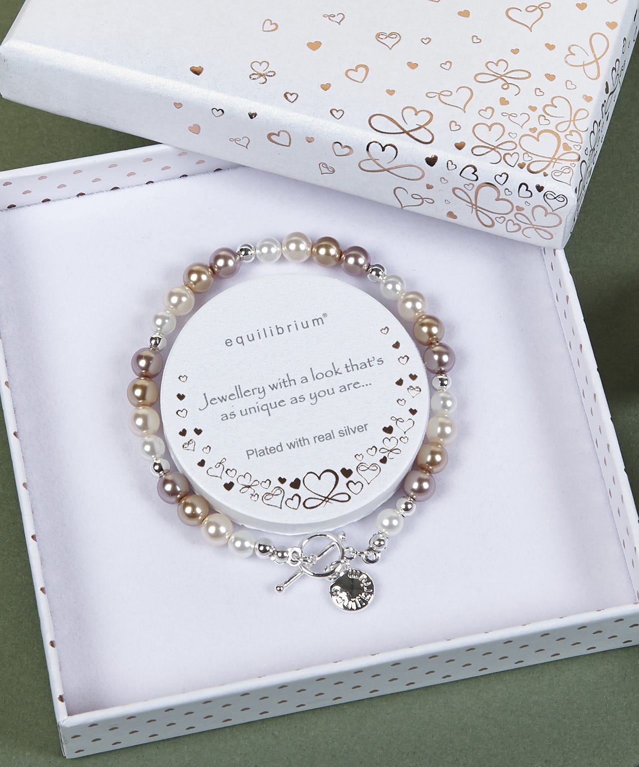 Silver Plated Faux Pearl Bracelet 