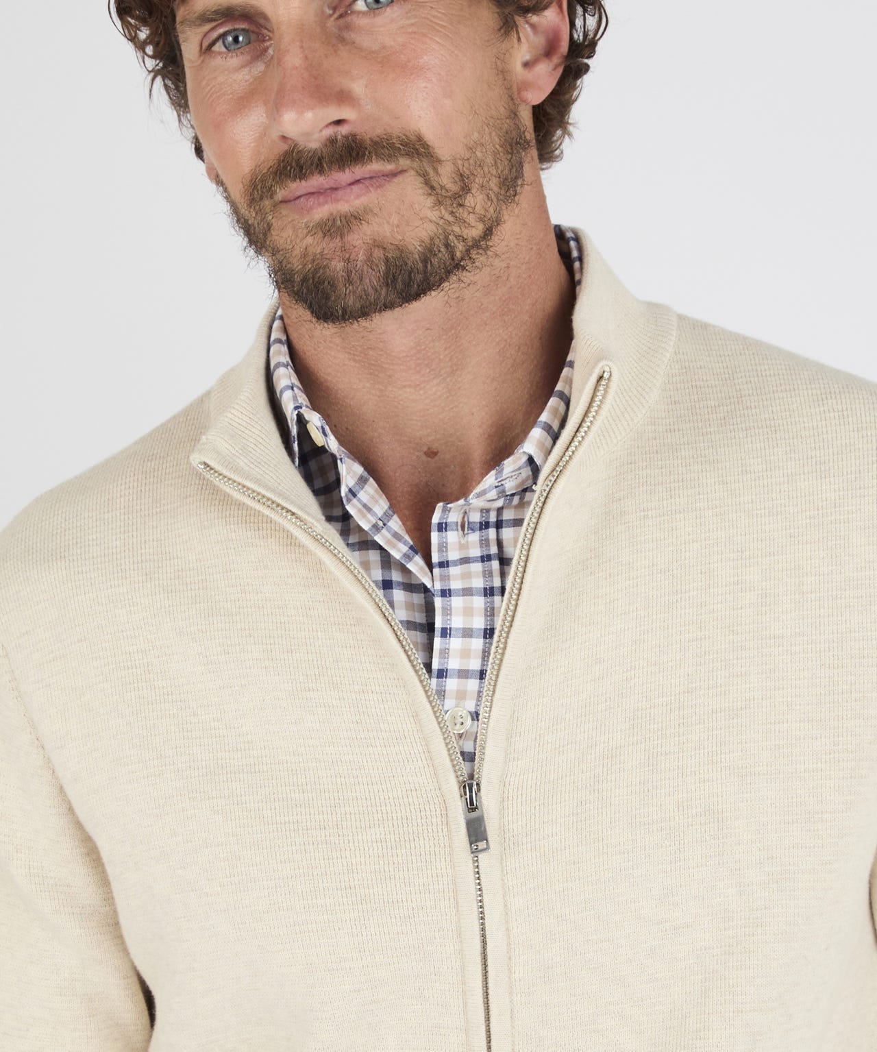 Cotton Zip Front Cardigan 