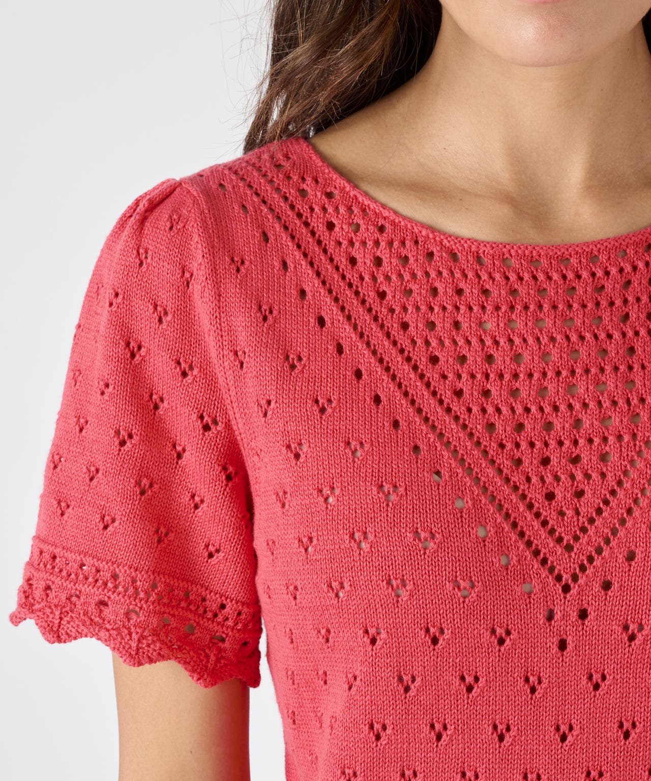 Pointelle Crochet Trim Jumper 