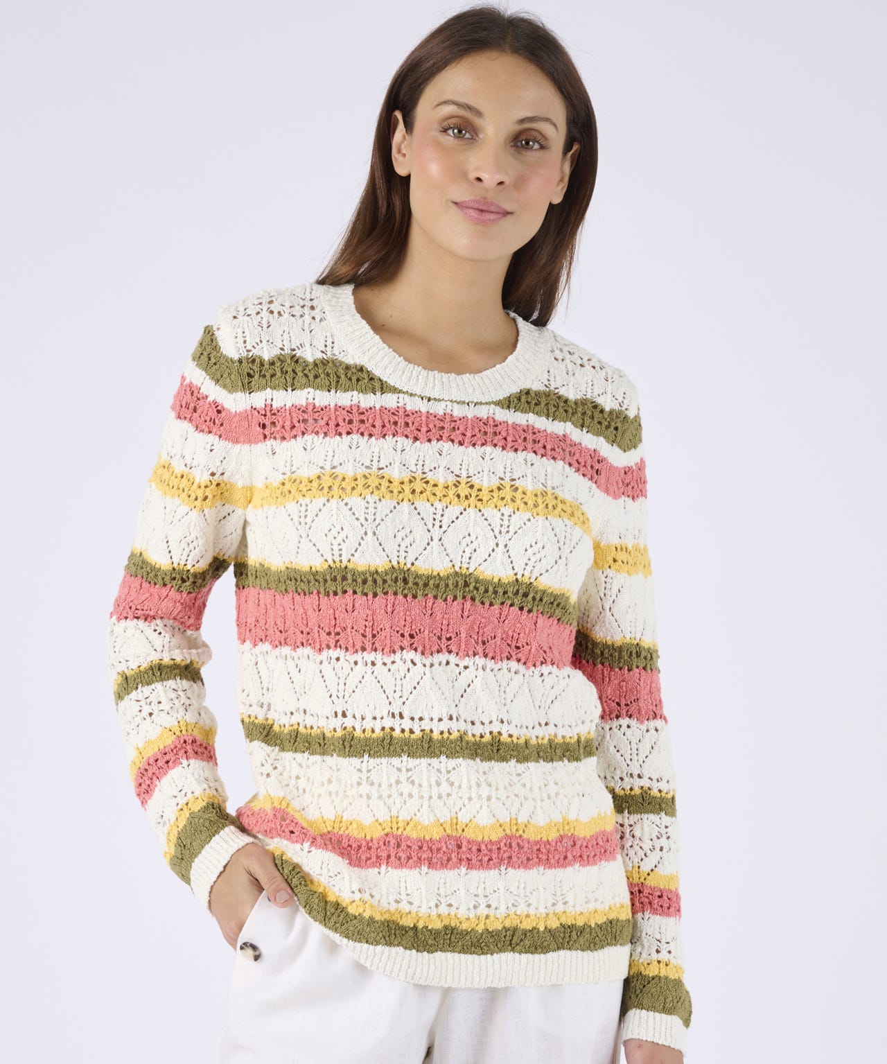Pointelle Stripe Jumper 