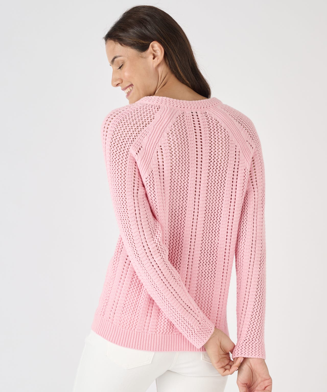 Pointelle V-Neck Jumper 