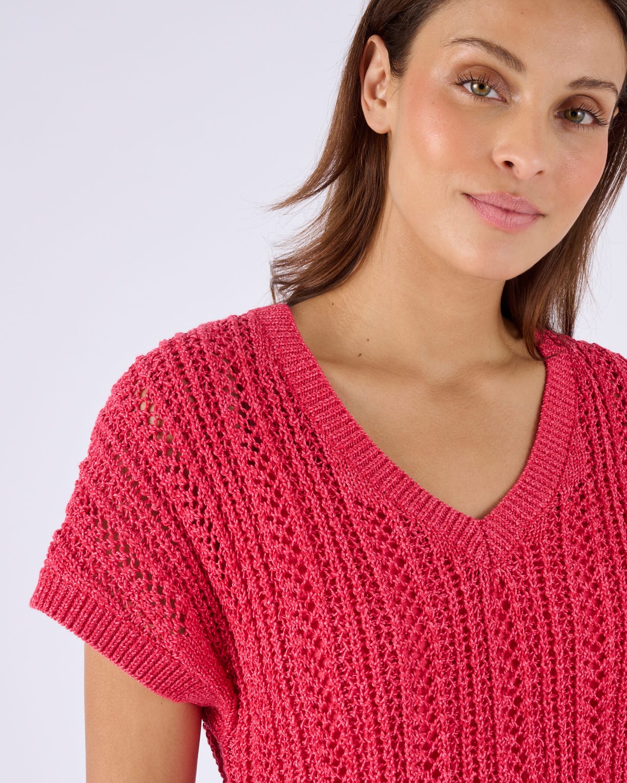 Pointelle V-Neck Jumper 