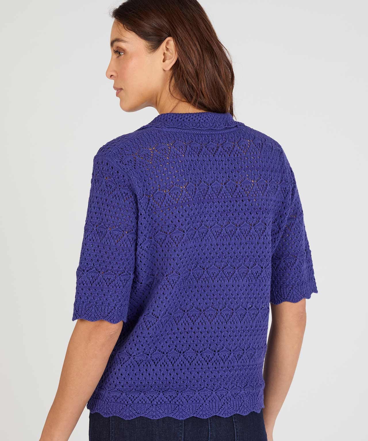 Pointelle Polo Jumper 