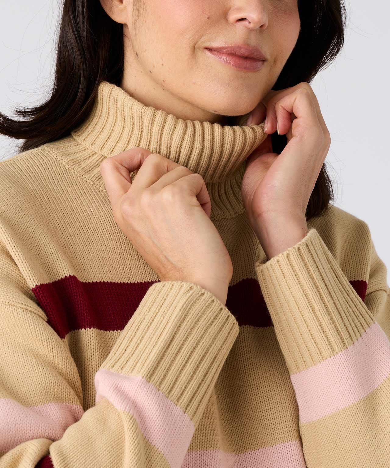 Stripe Roll Neck Jumper