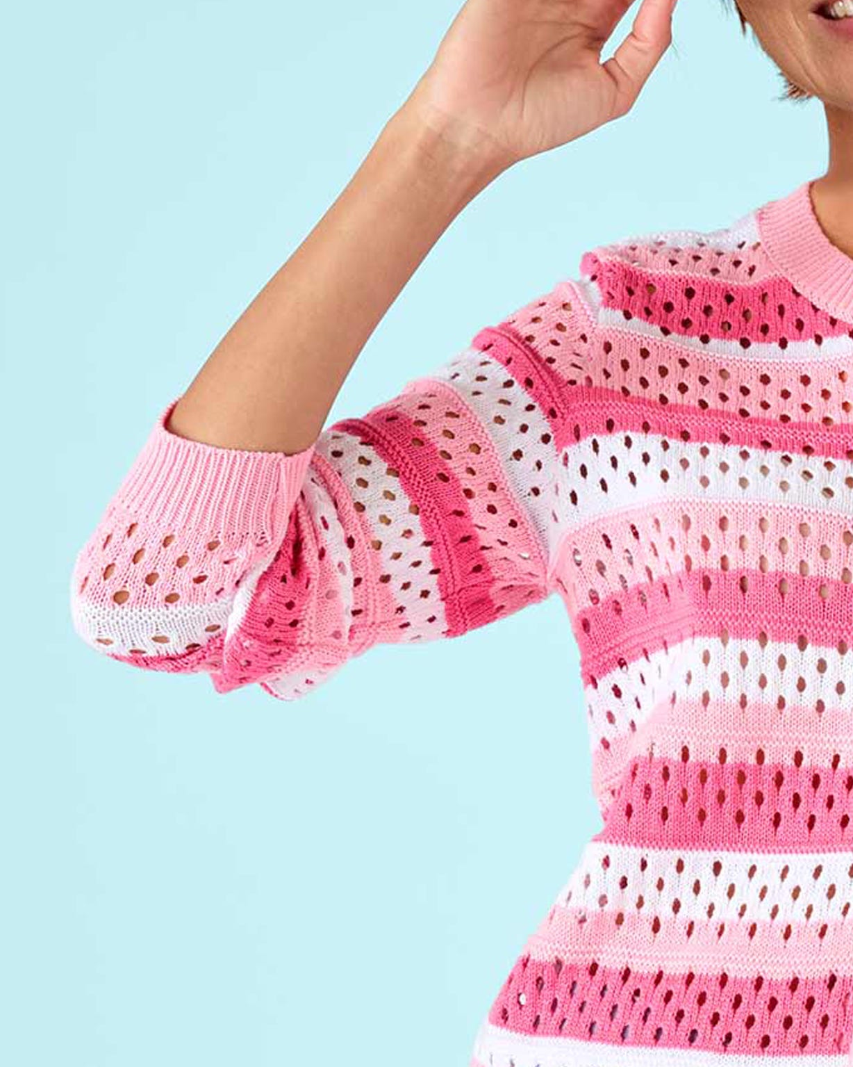 Pointelle Zip Front Cardigan 