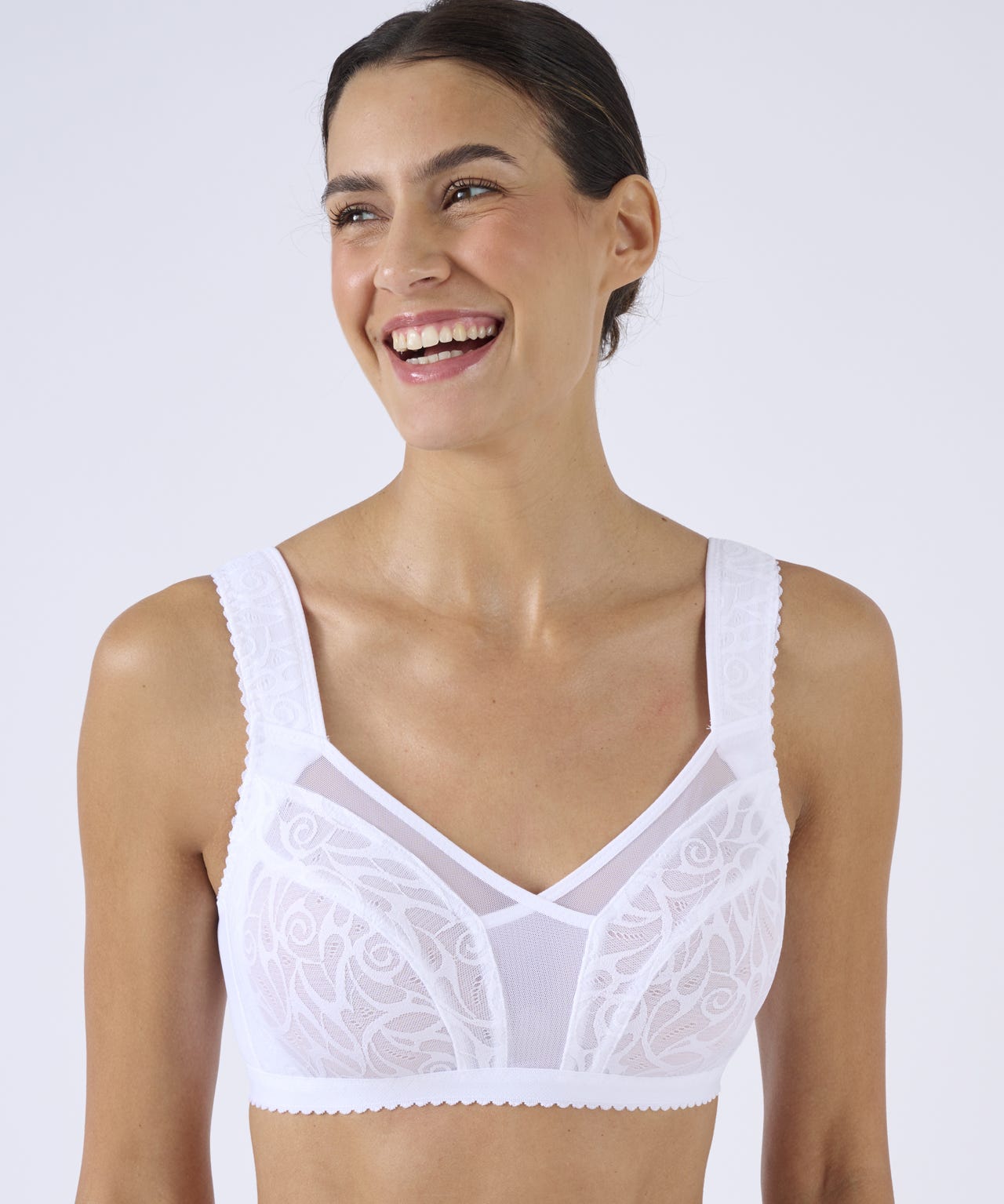 Non-wired Lace Wide Strap Bra 