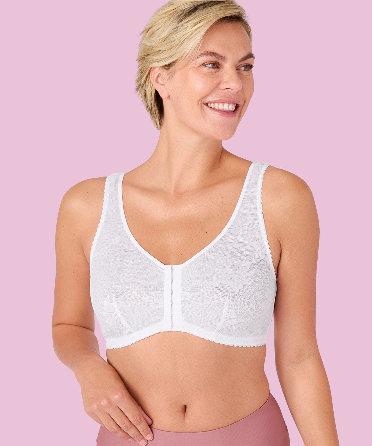 Non-wired Front-fastening Jacquard Bra 