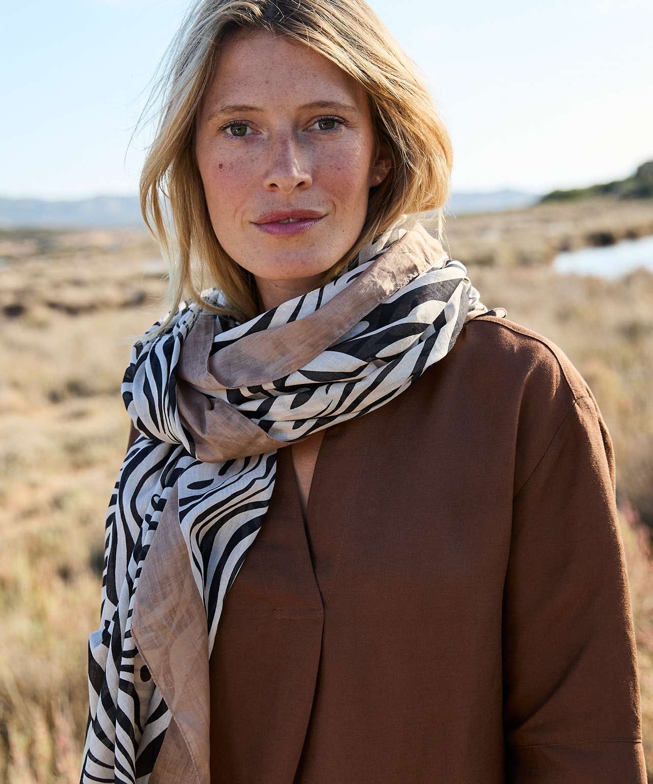 Animal Print Cotton Scarf