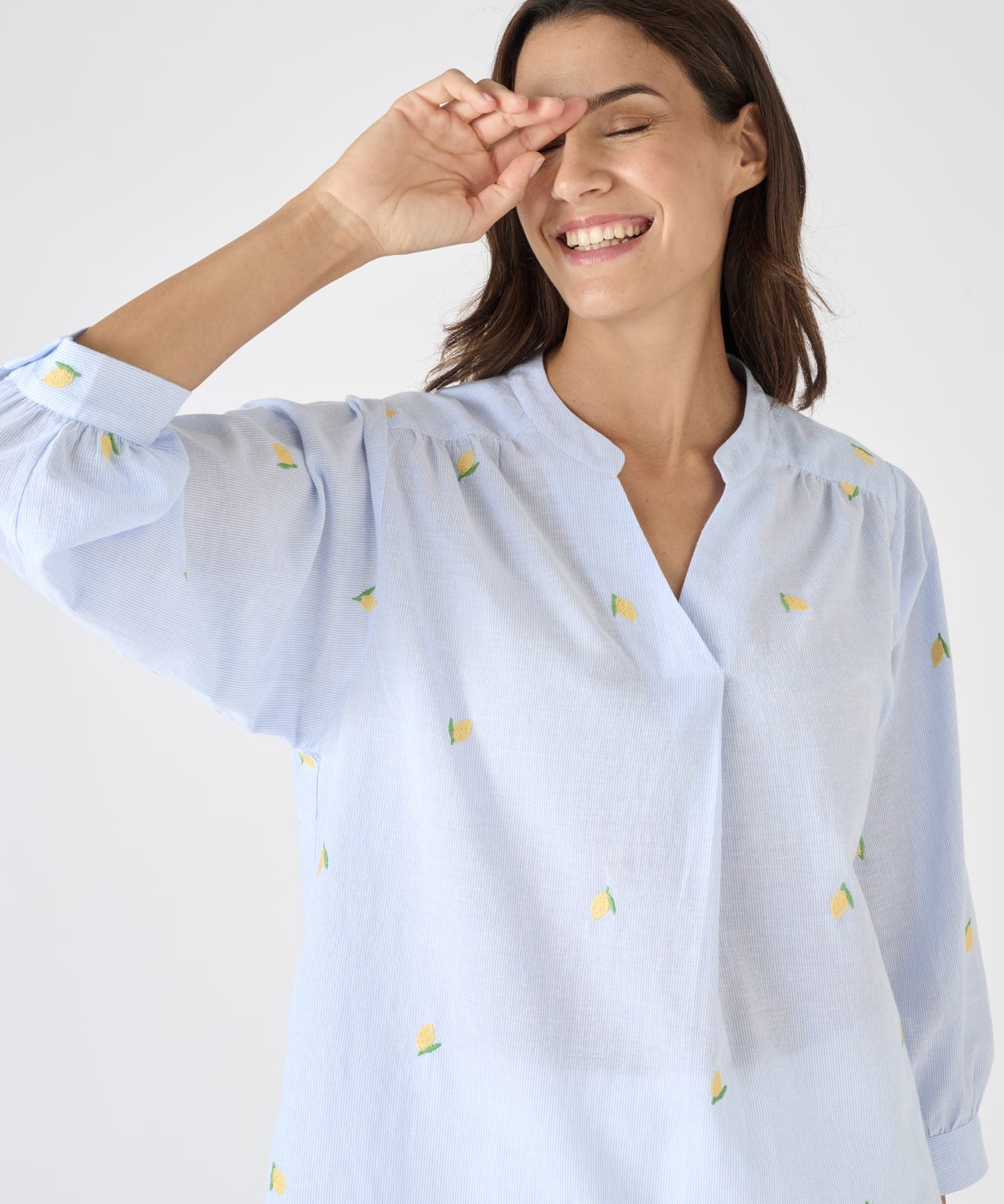 Embroidered Stripe Blouse 