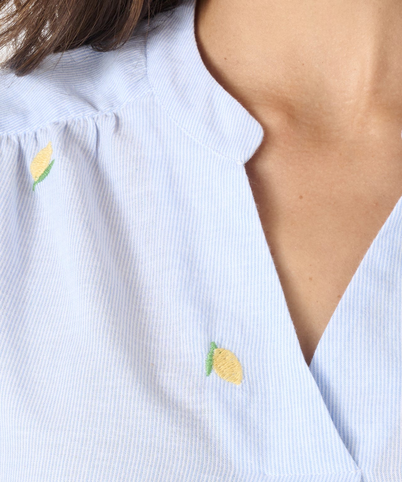 Embroidered Stripe Blouse 