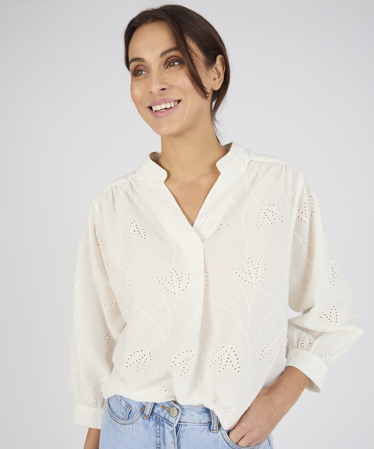 Embroidered Organic Cotton Blouse 