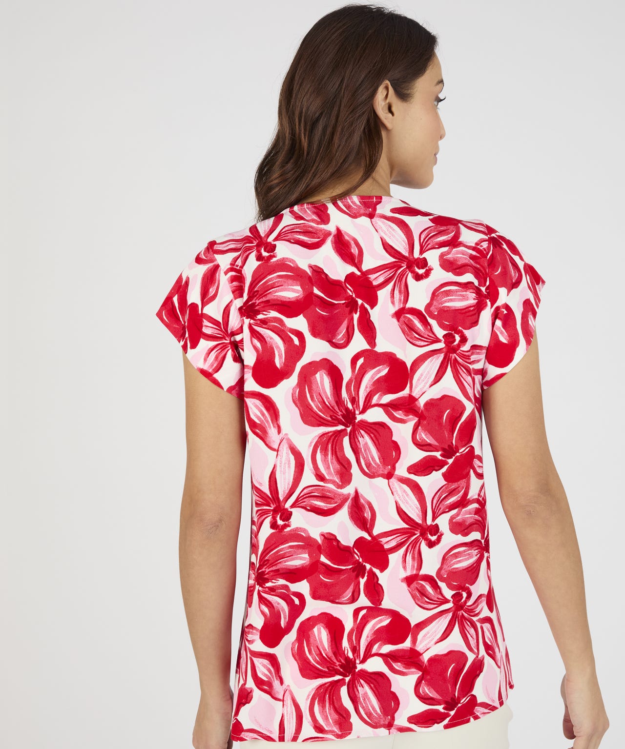 Printed Short Sleeve Blouse 