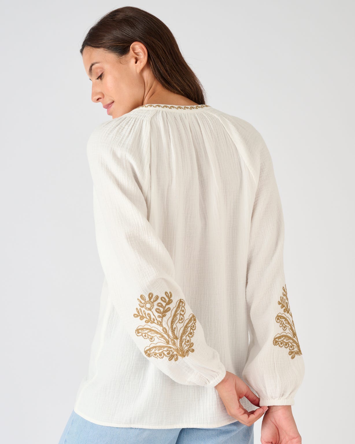 Embroidered Crinkle Blouse 