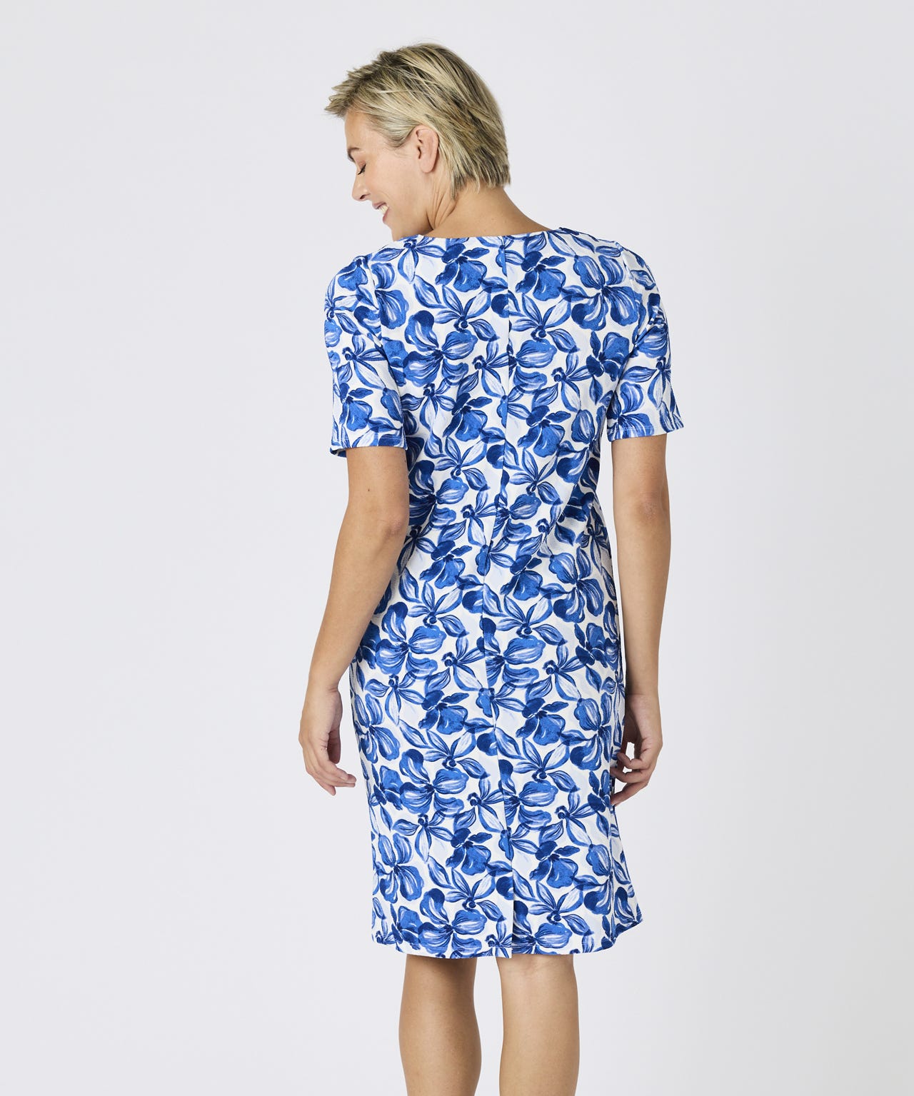 Printed Jersey Shift Dress 