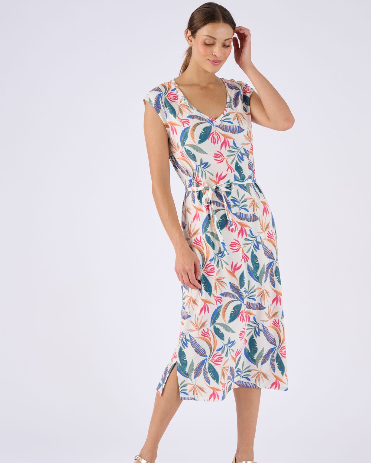 Climatyl Tropical Print Jersey Dress 
