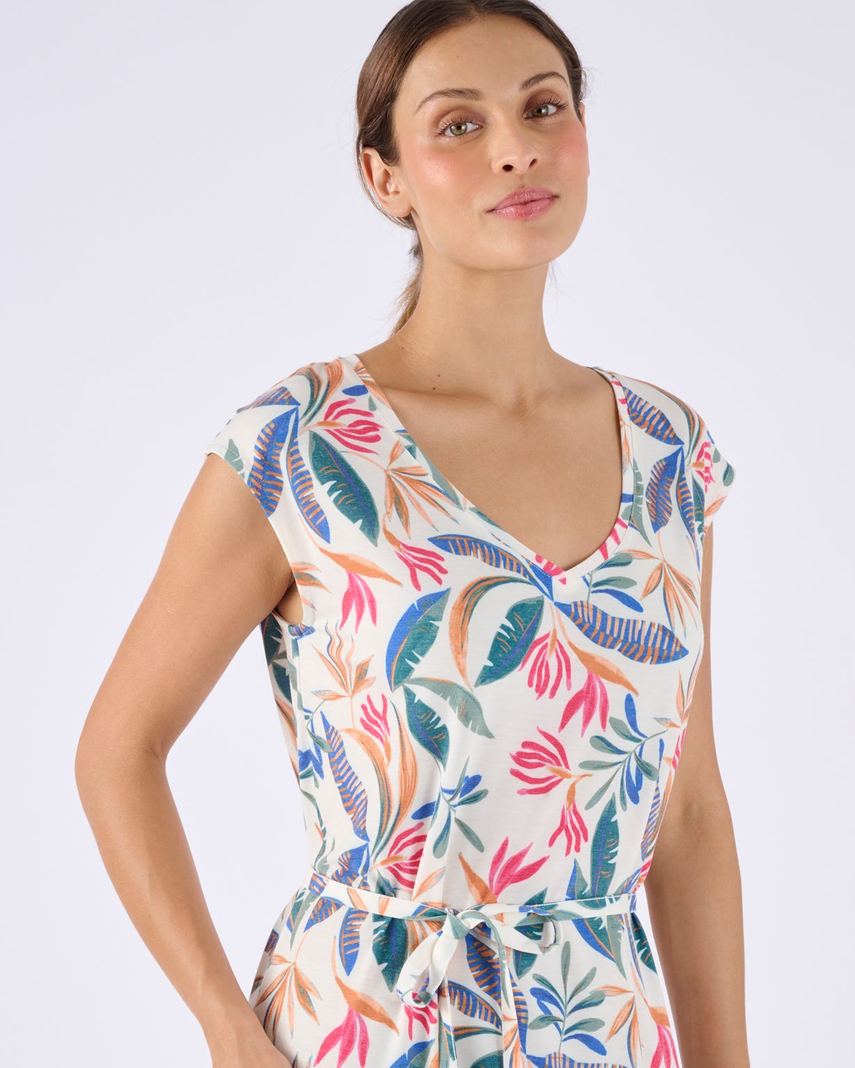 Climatyl Tropical Print Jersey Dress 