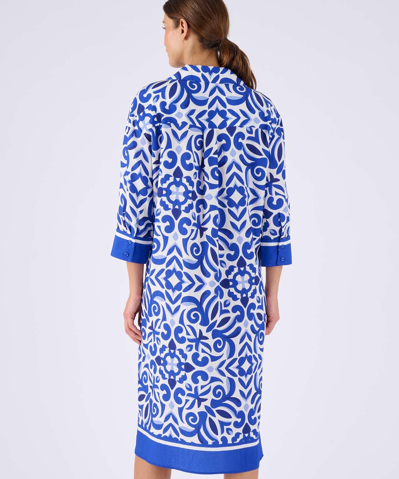 Border Print Kaftan Dress 