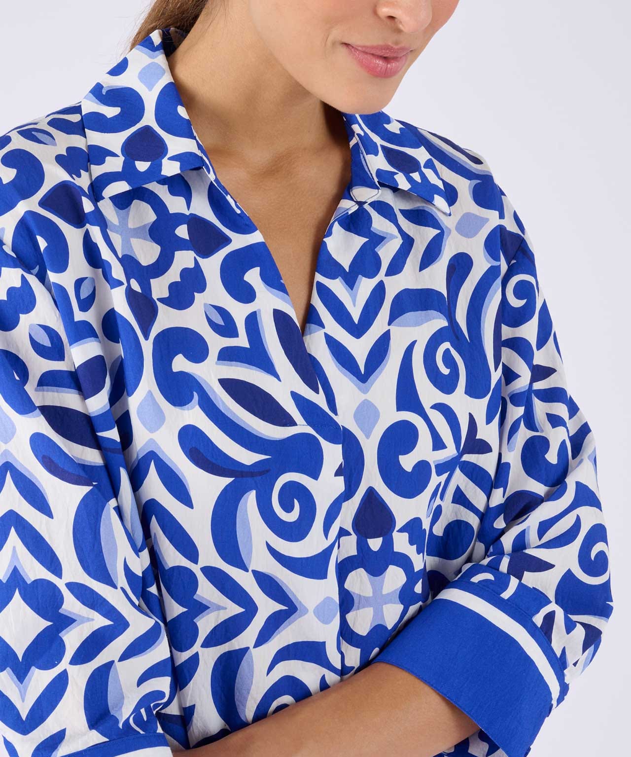 Border Print Kaftan Dress 
