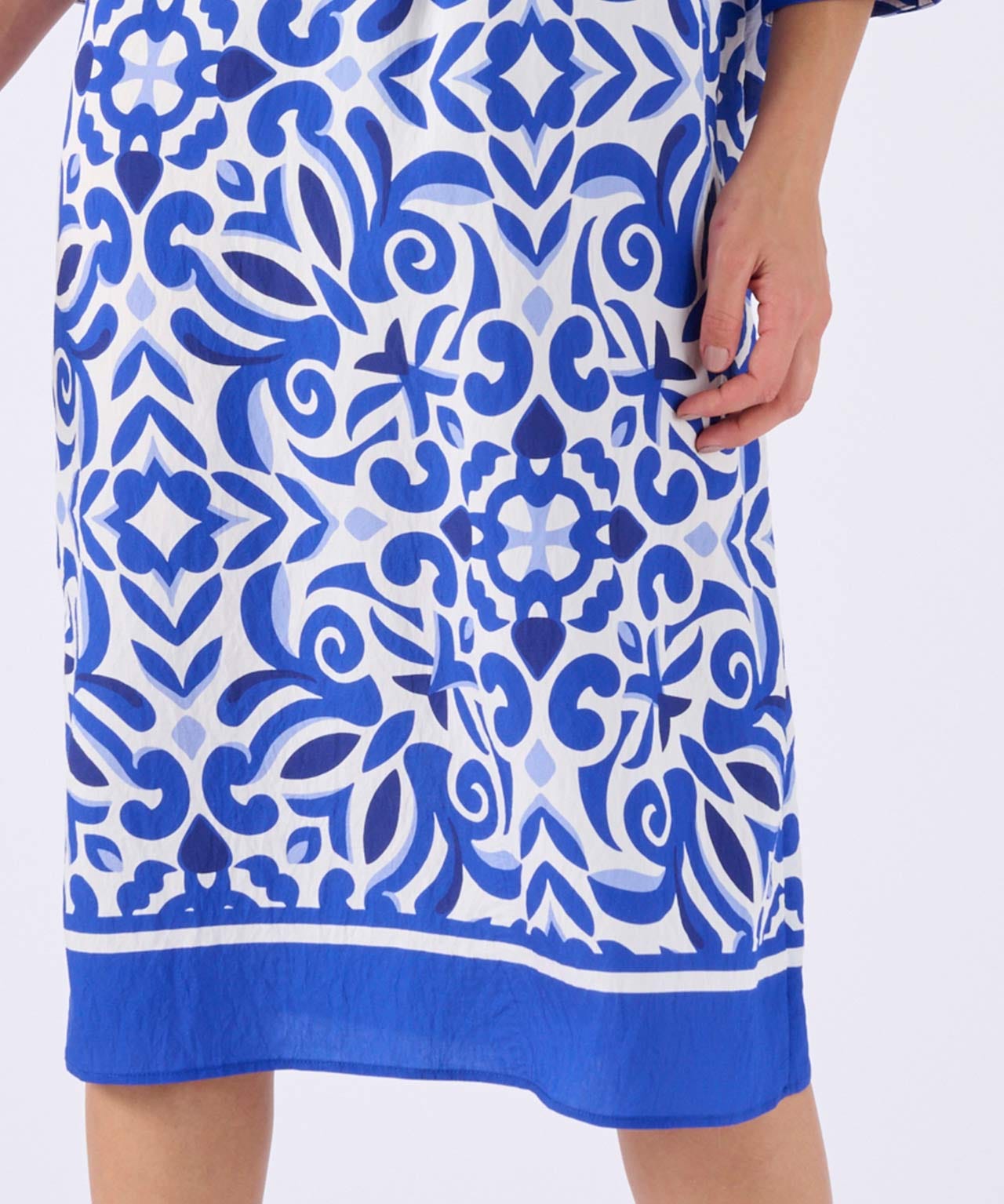 Border Print Kaftan Dress 