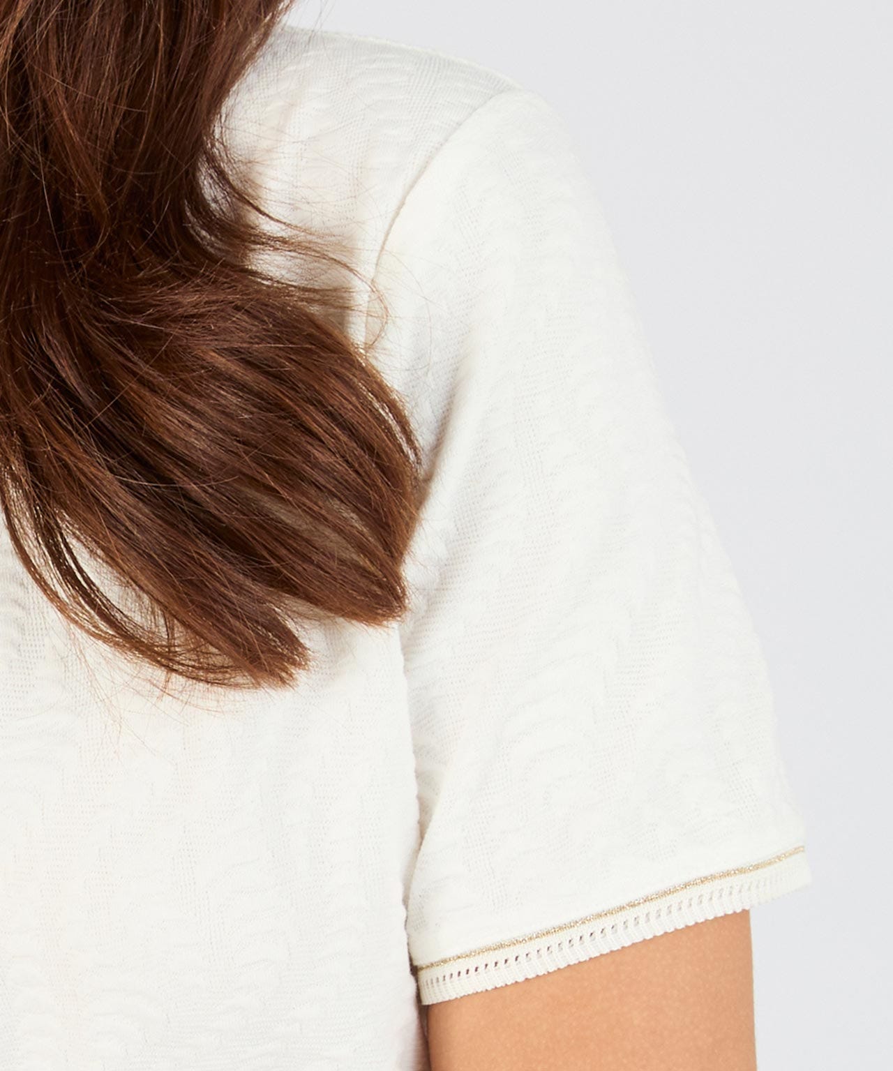 Metallic Trim Textured Top 