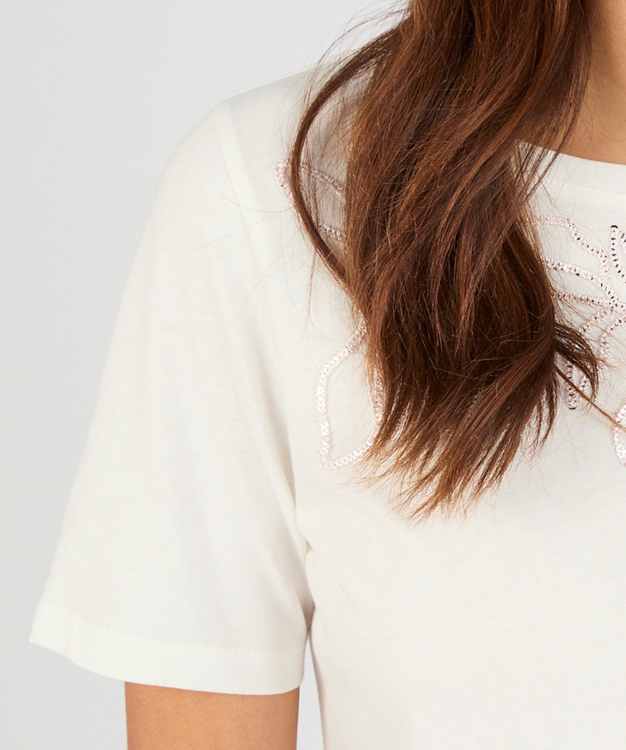 Sequin Embroidered T-shirt 