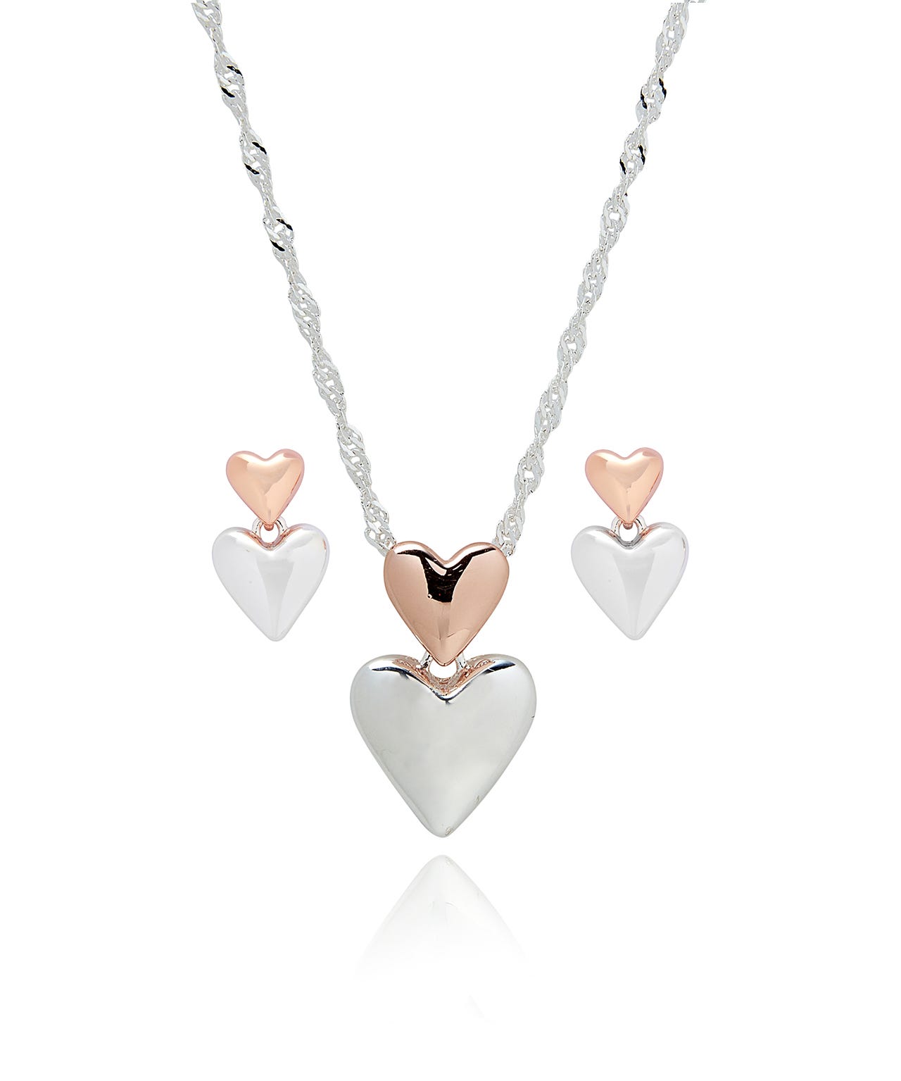 Heart Earrings & Necklace Set
