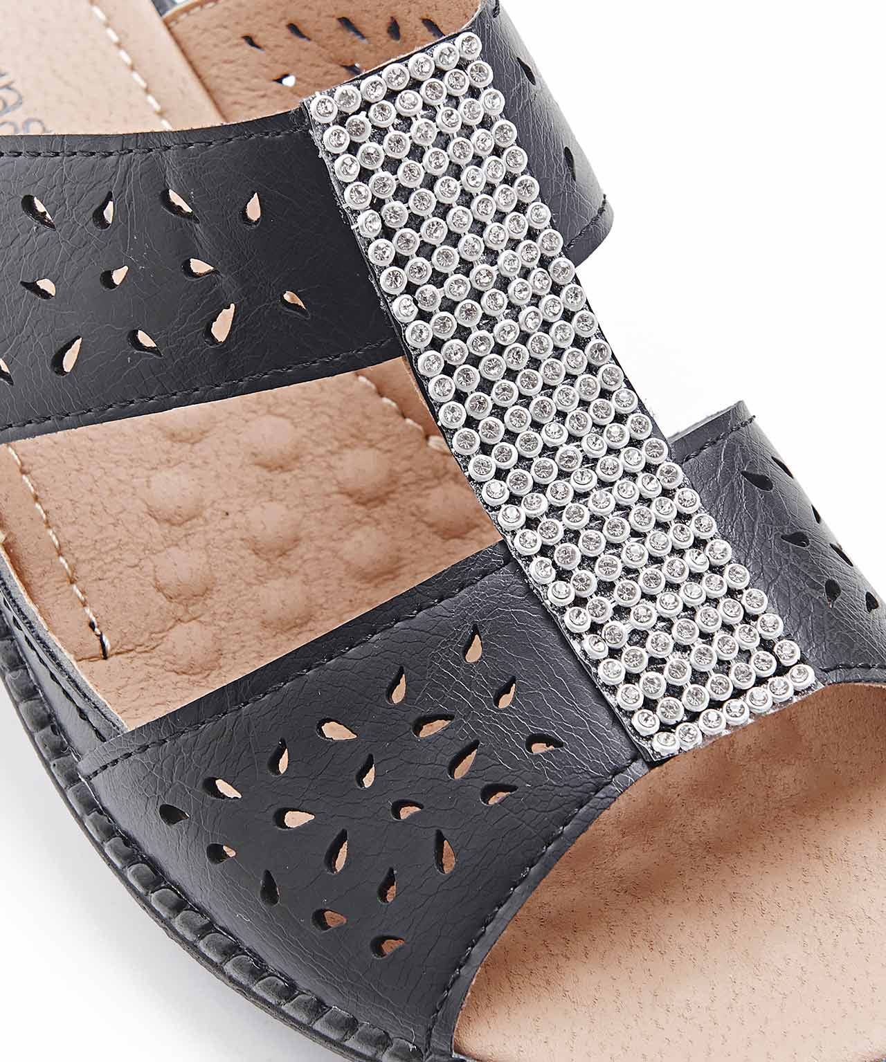 Cushion-walk Diamanté Detail Mule Sandal 